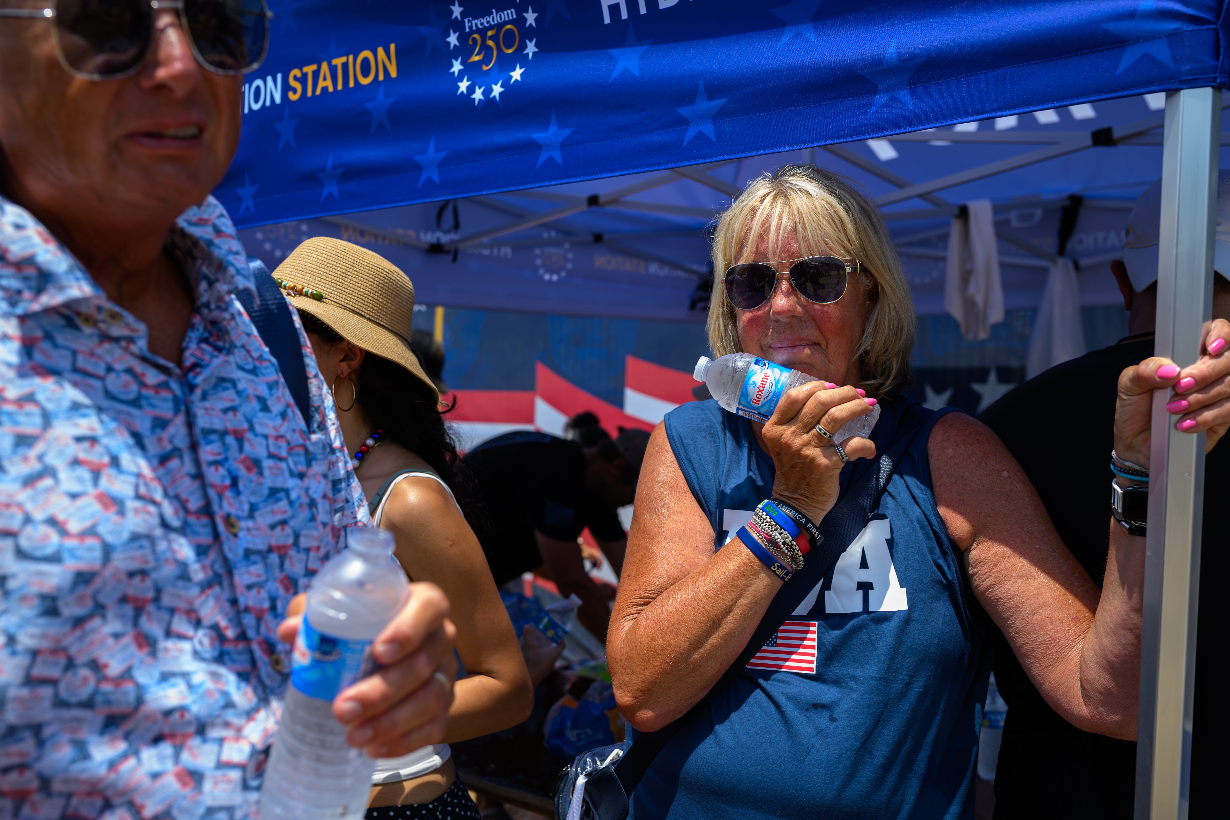 People braved the heat to visit the Great American State Fair on Friday before it was shut down due to the unbearable weather (Getty Images)