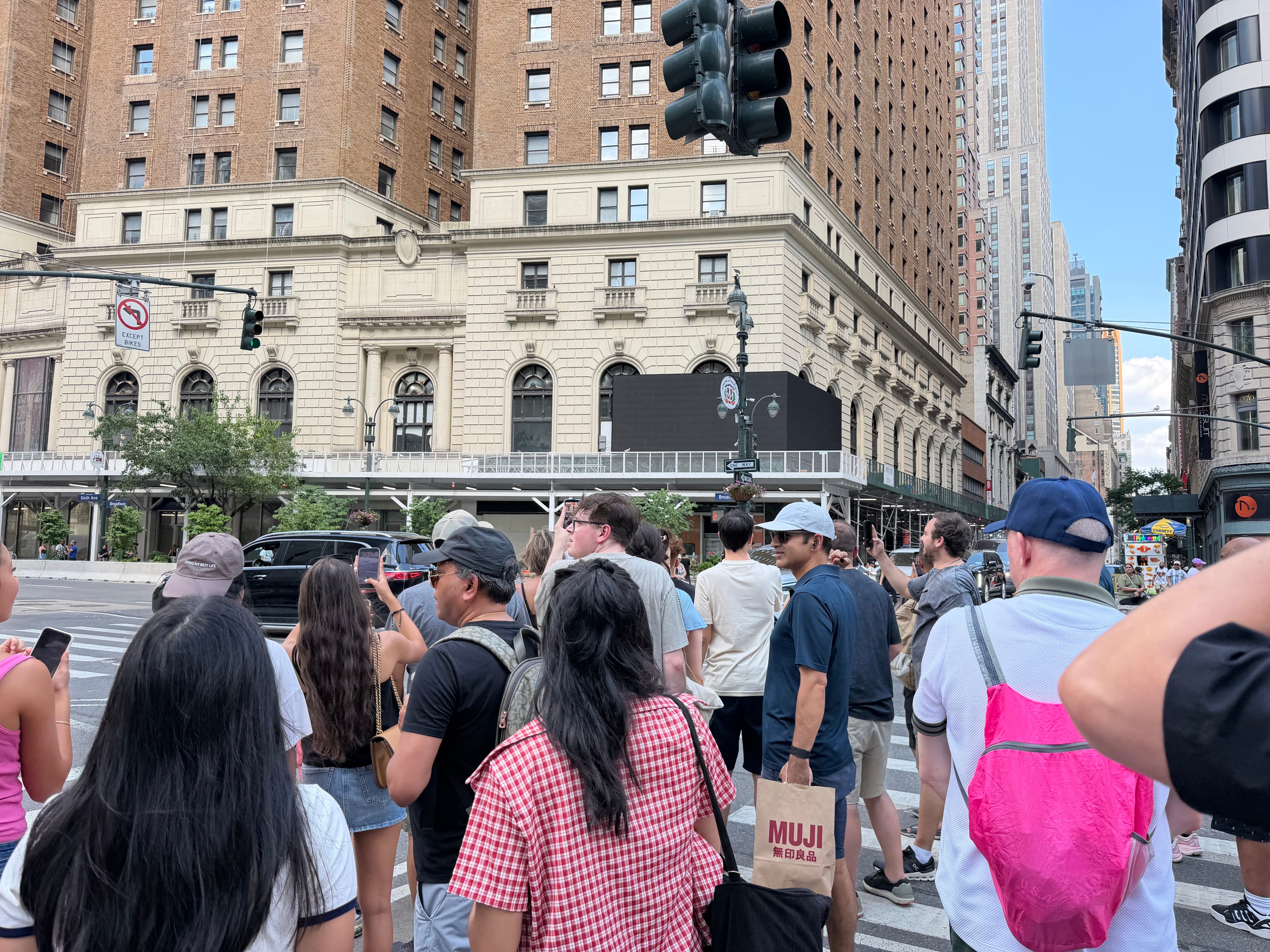 Fans waiting to get a glimpse of celebrities on West 33rd Street and Sixth Avenue