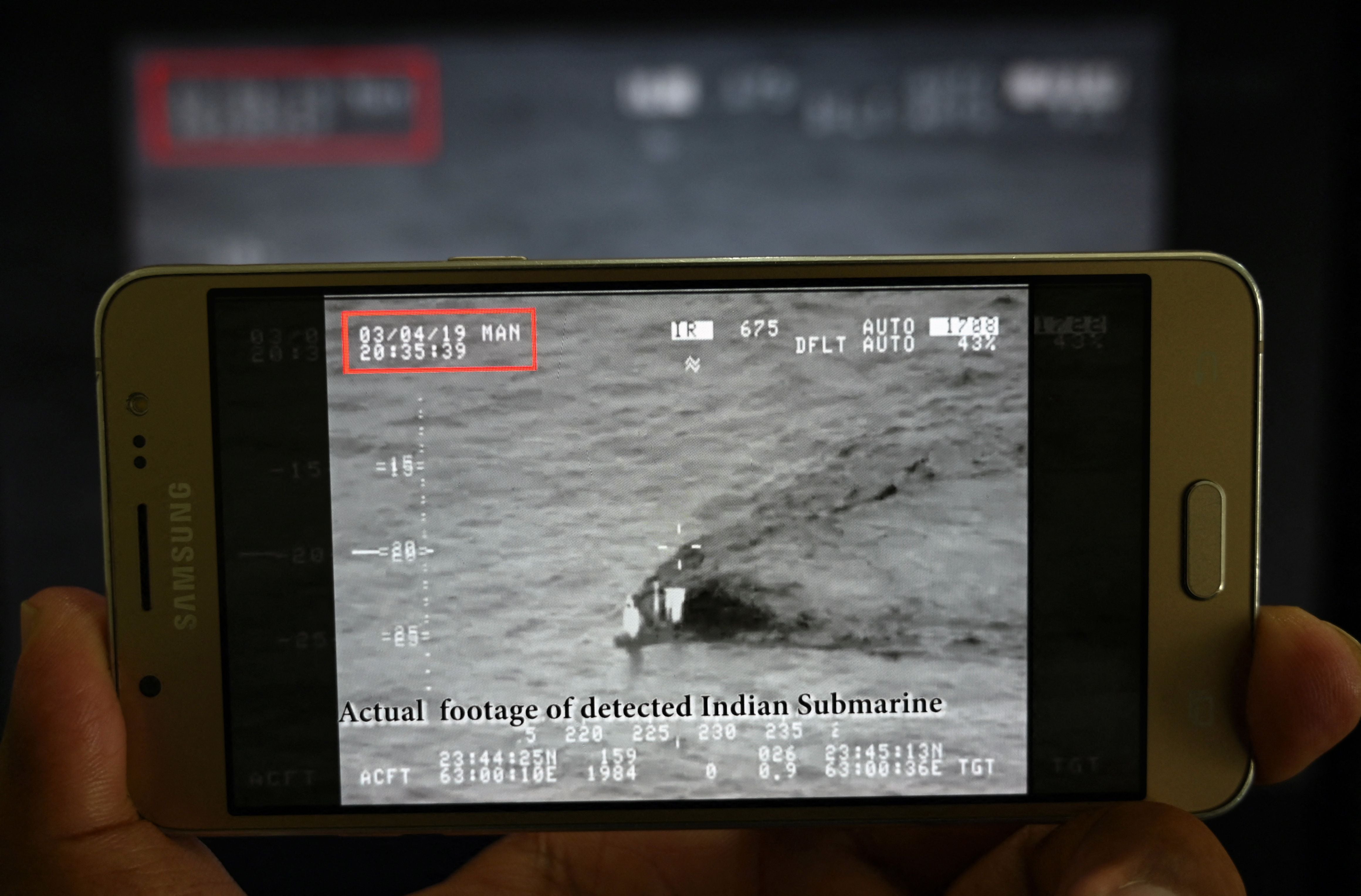 A video released by the Pakistani navy purportedly shows an Indian submarine