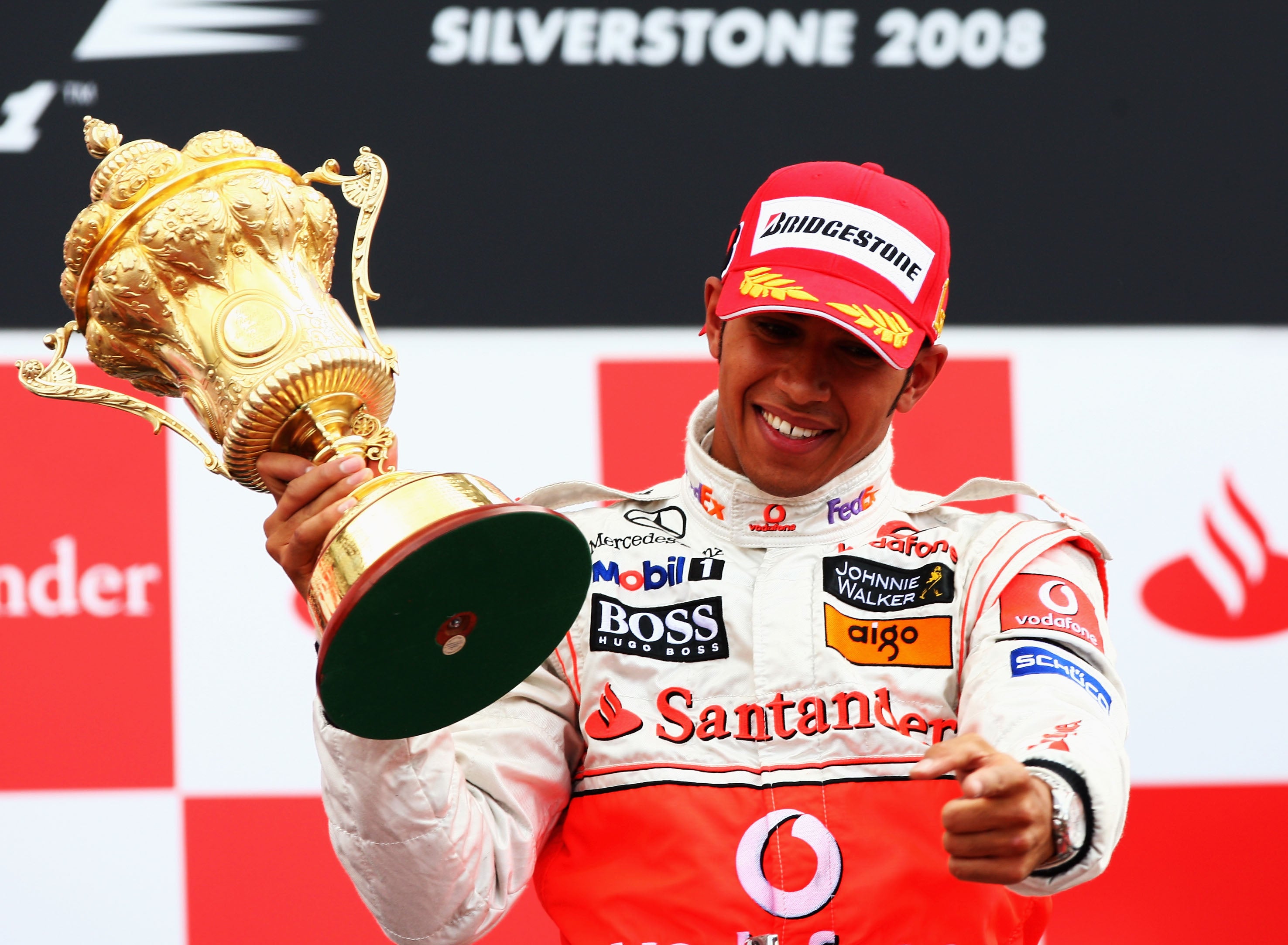Hamilton first won at Silverstone in 2008