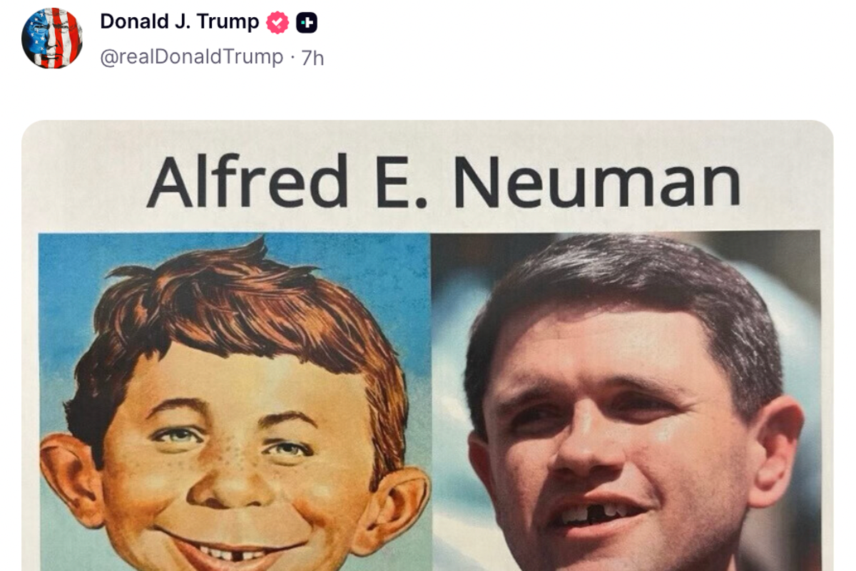 Trump kicks off America’s 250th with dead of night memes trolling foes as Pee-wee Herman and Alfred E. Neuman