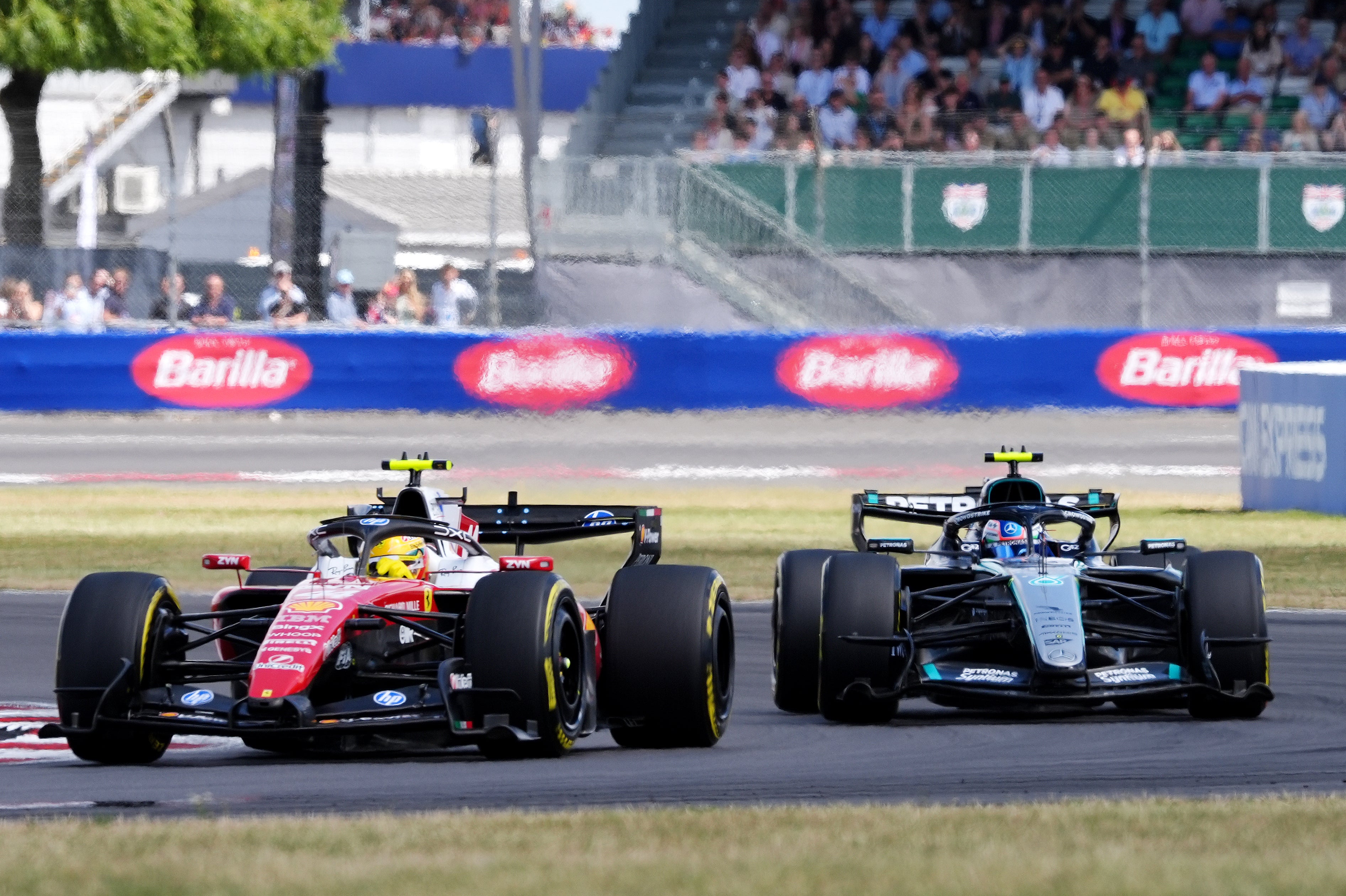 Lewis Hamilton held off Kimi Antonelli for eight laps at Silverstone (Jacob King/PA) (PA Wire)