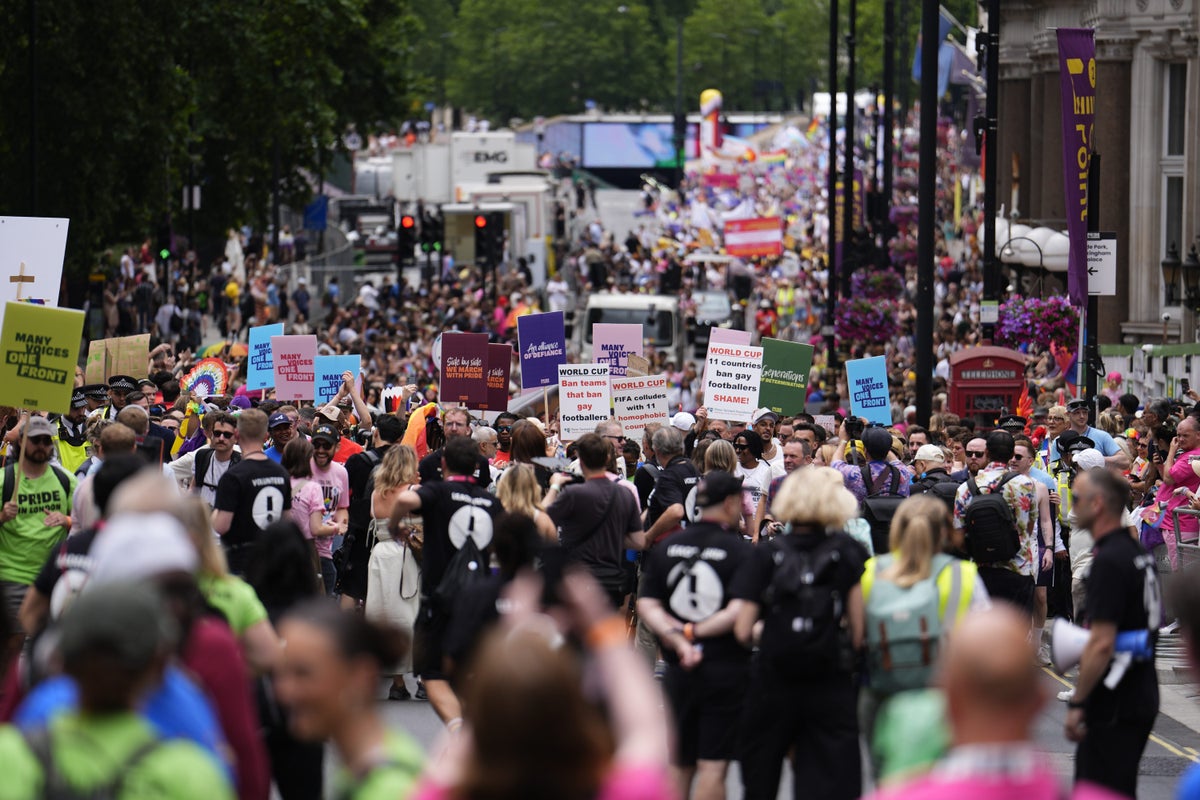 Thousands march in Pride parade as activists warn LGBT+ rights under threat