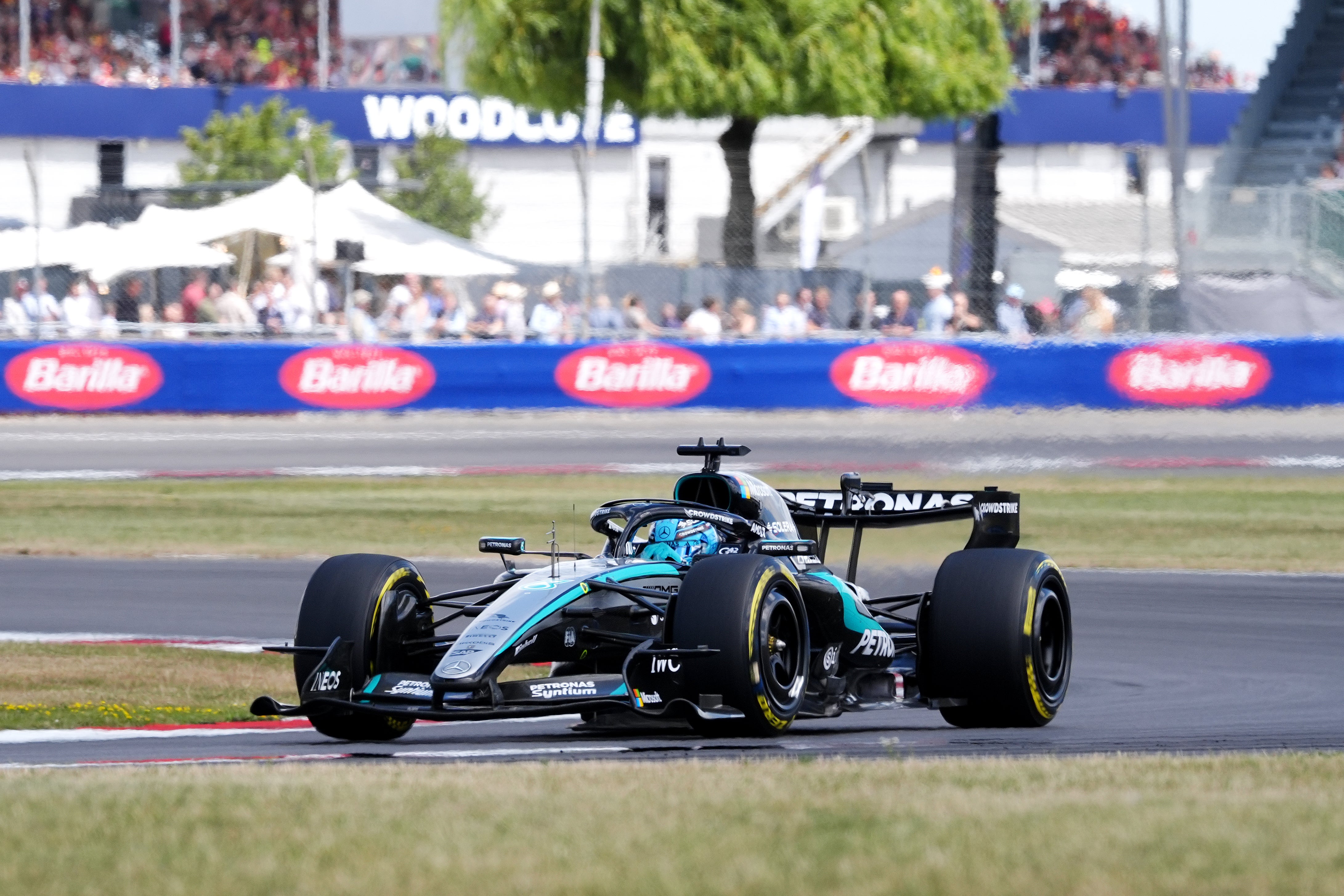 Russell ran off the track early in qualifying (Jacob King/PA) (PA Wire)