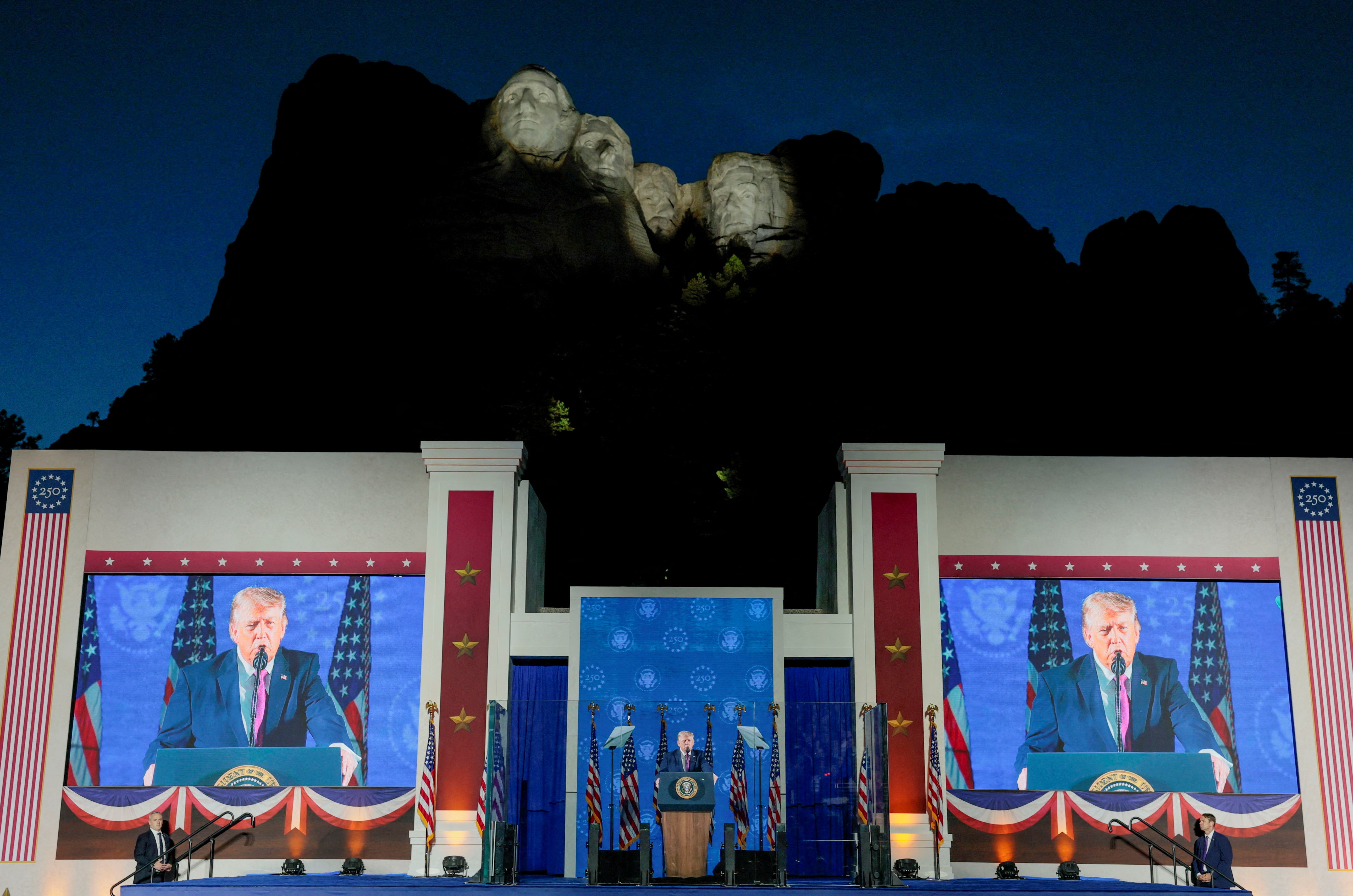 President Trump railed against communism in his pre-Fourth of July speech at Mount Rushmore Friday evening