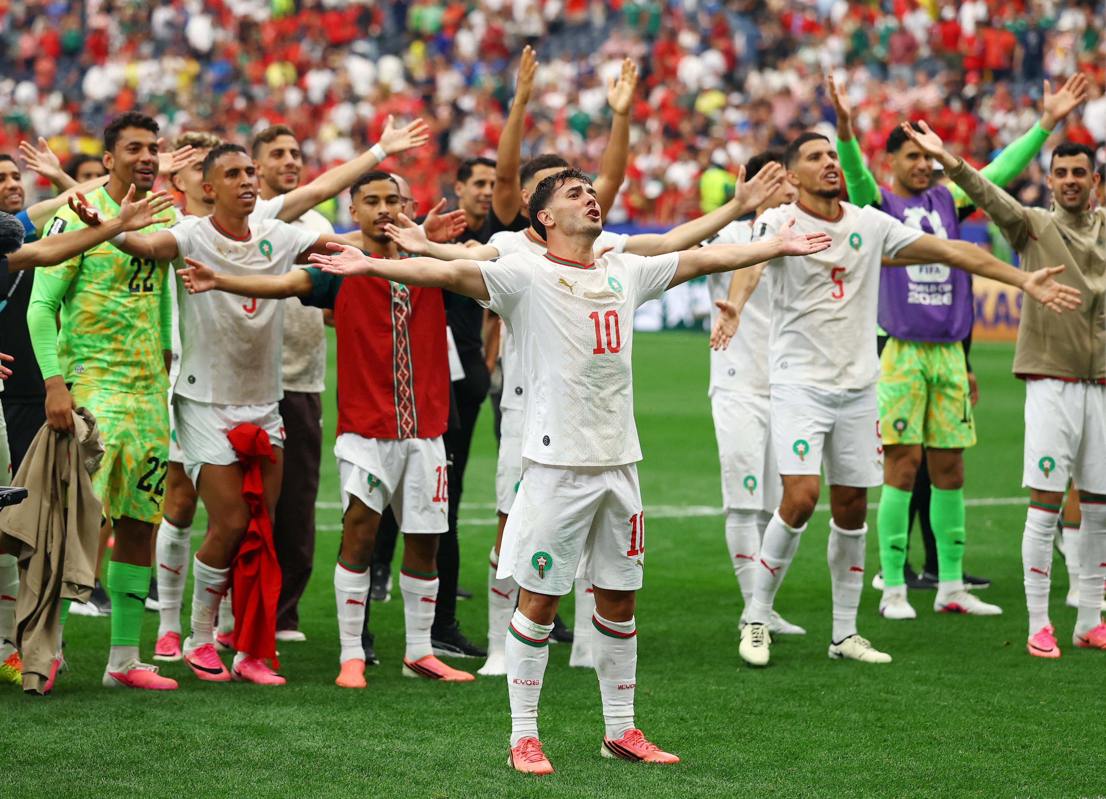 Morocco celebrate victory over Canada