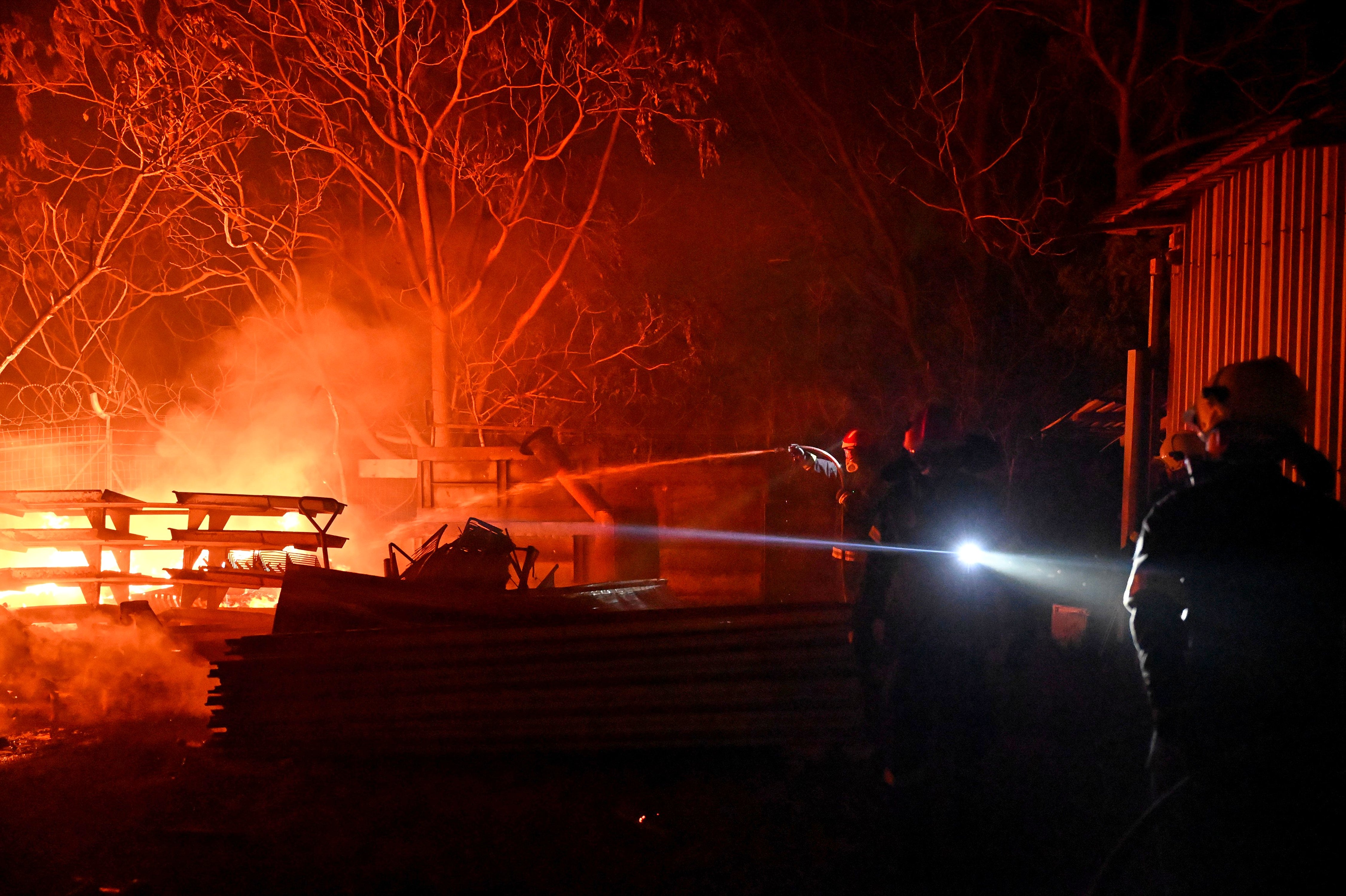 About 115 firefighters and 38 fire engines battled the fire