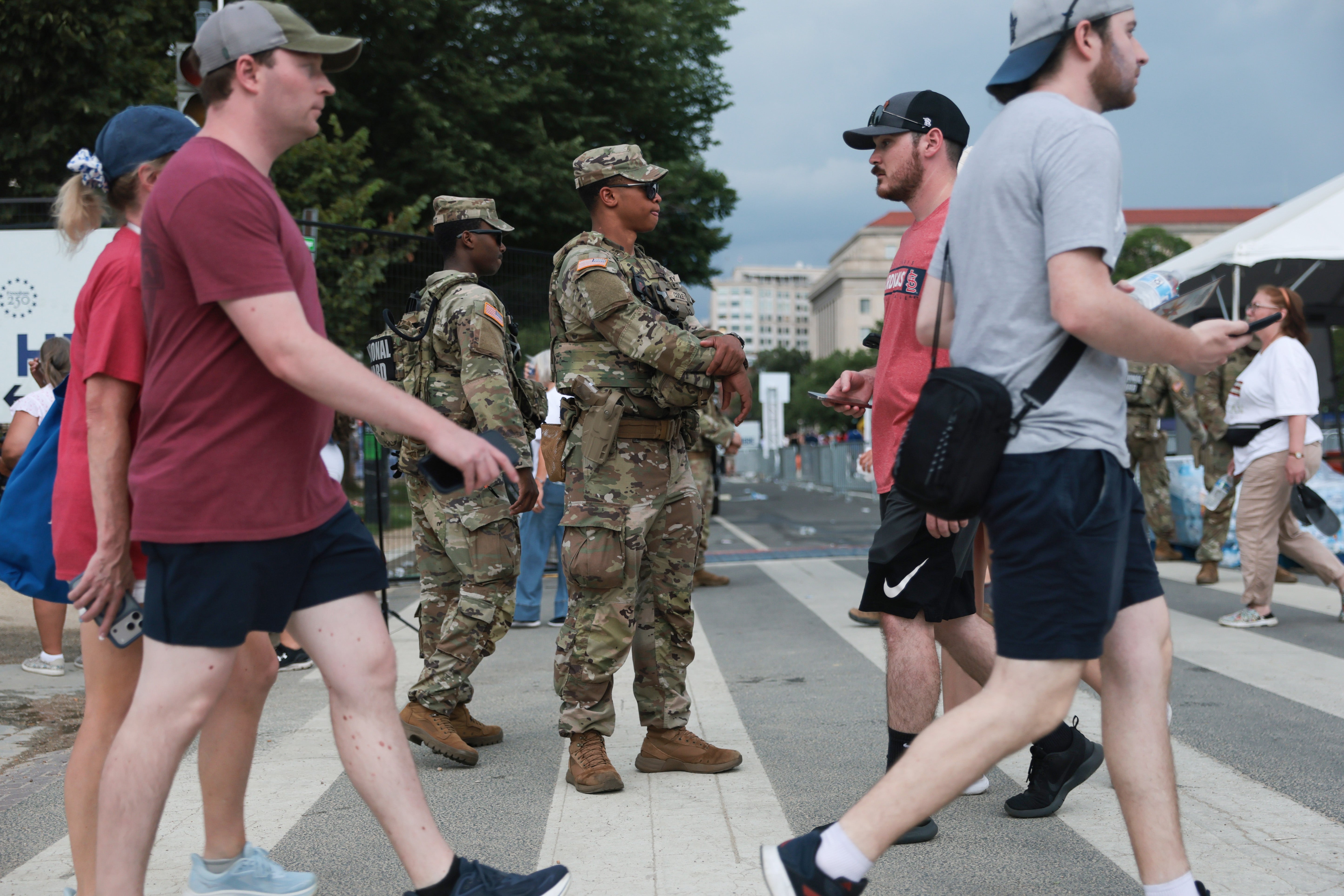 Thousands of National Guard troops were deployed to D.C. last summer to combat what President Donald Trump claimed was a crime issue (Getty)