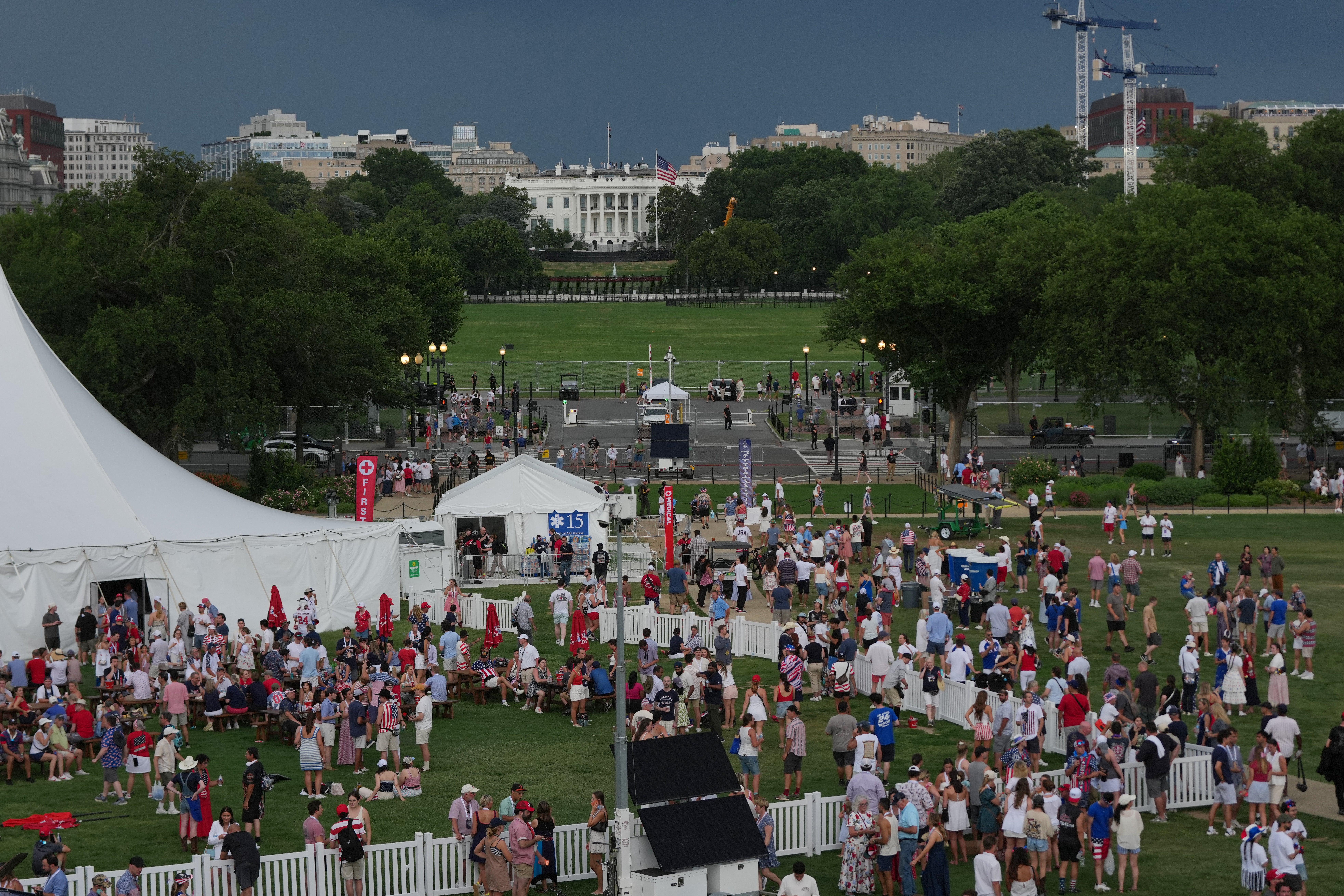 The president has promised to give a speech in Washington, D.C., tonight, which will be followed by a massive fireworks show, but severe weather could impact the programming