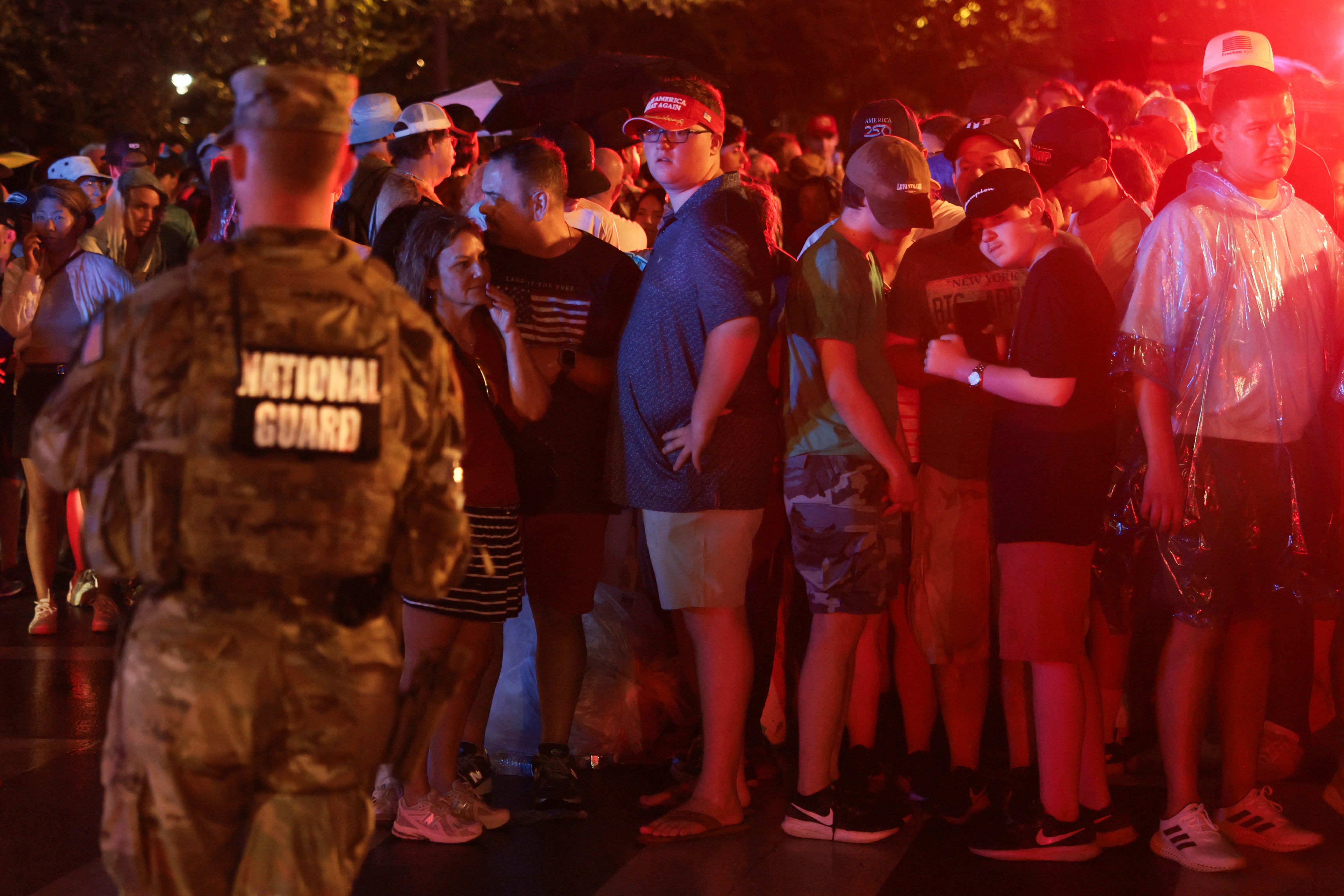 Large crowds were seen waiting in line to re-enter (Getty)