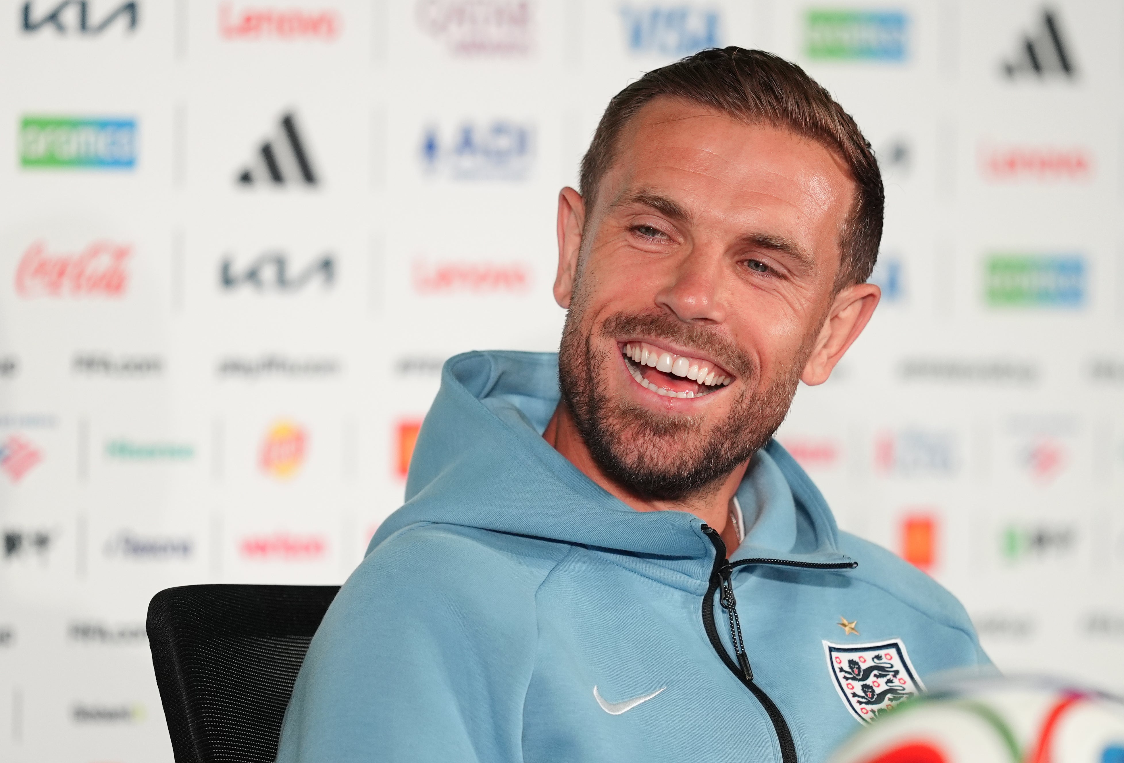 Jordan Henderson was in good spirits in his pre-match press conference (Martin Rickett/PA)