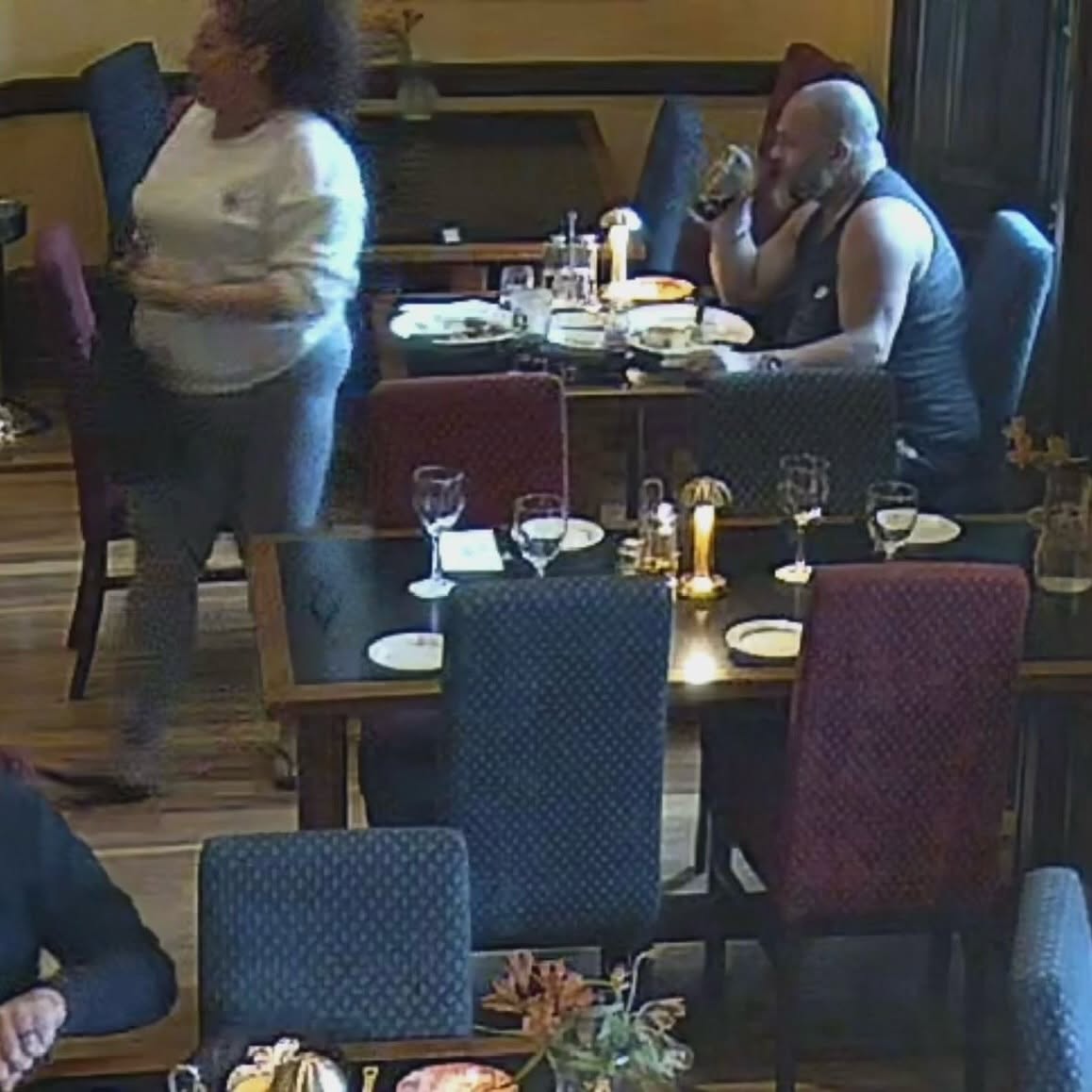 The duo could be seen eating on CCTV