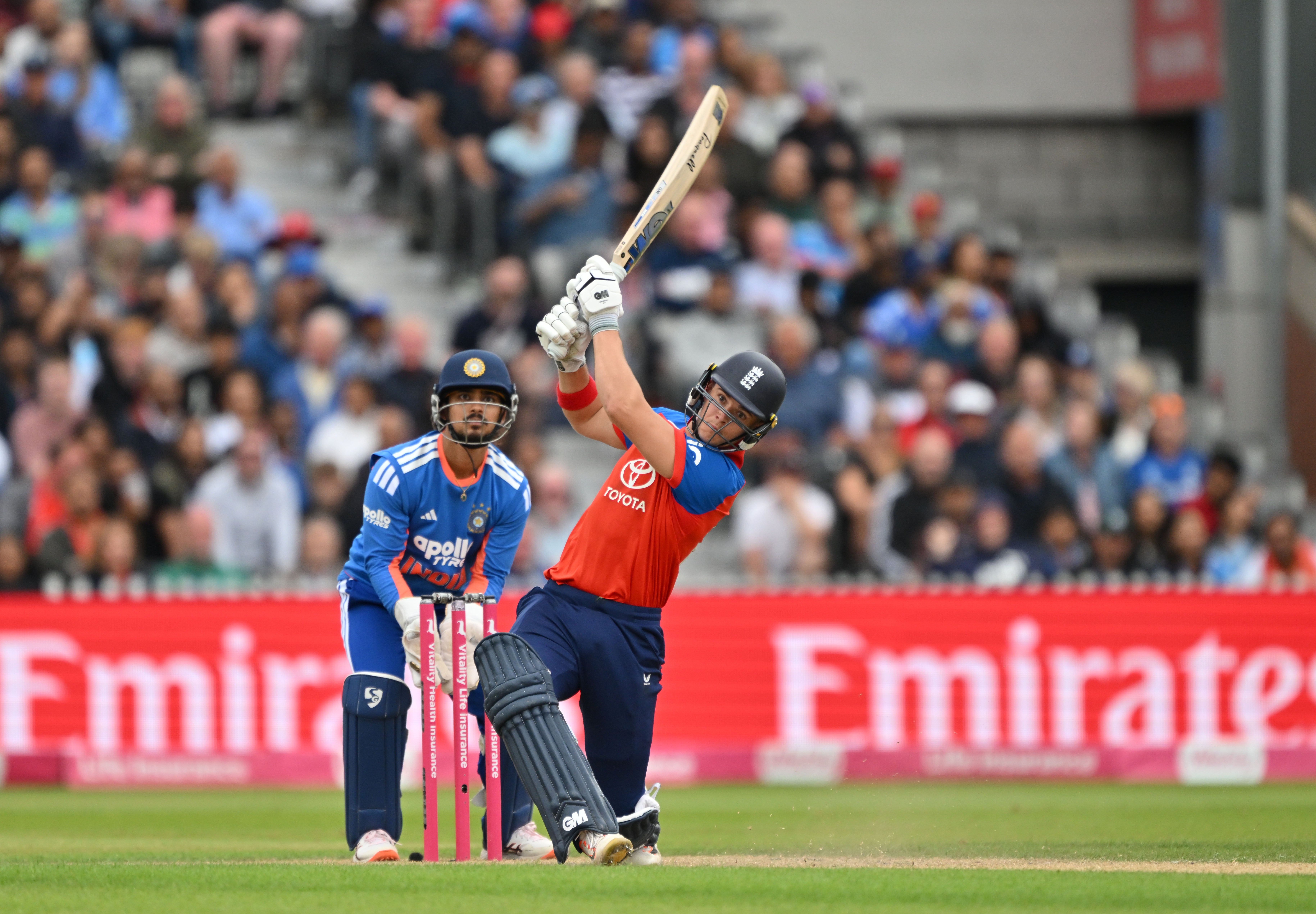 Jacob Bethell hits out against India (Bruce Rollinson/PA)