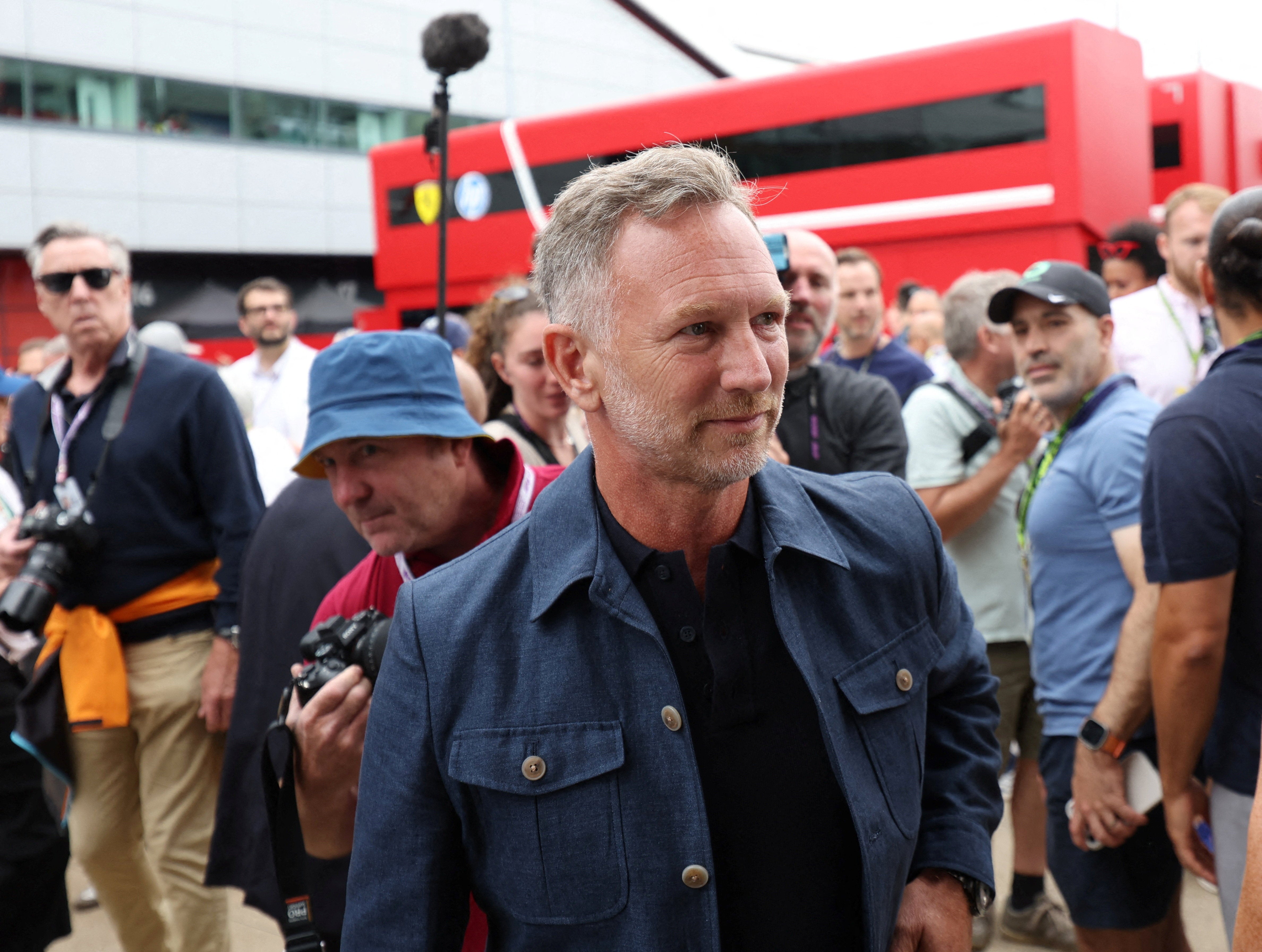 Christian Horner made his return to Formula 1 with an appearance at the British GP