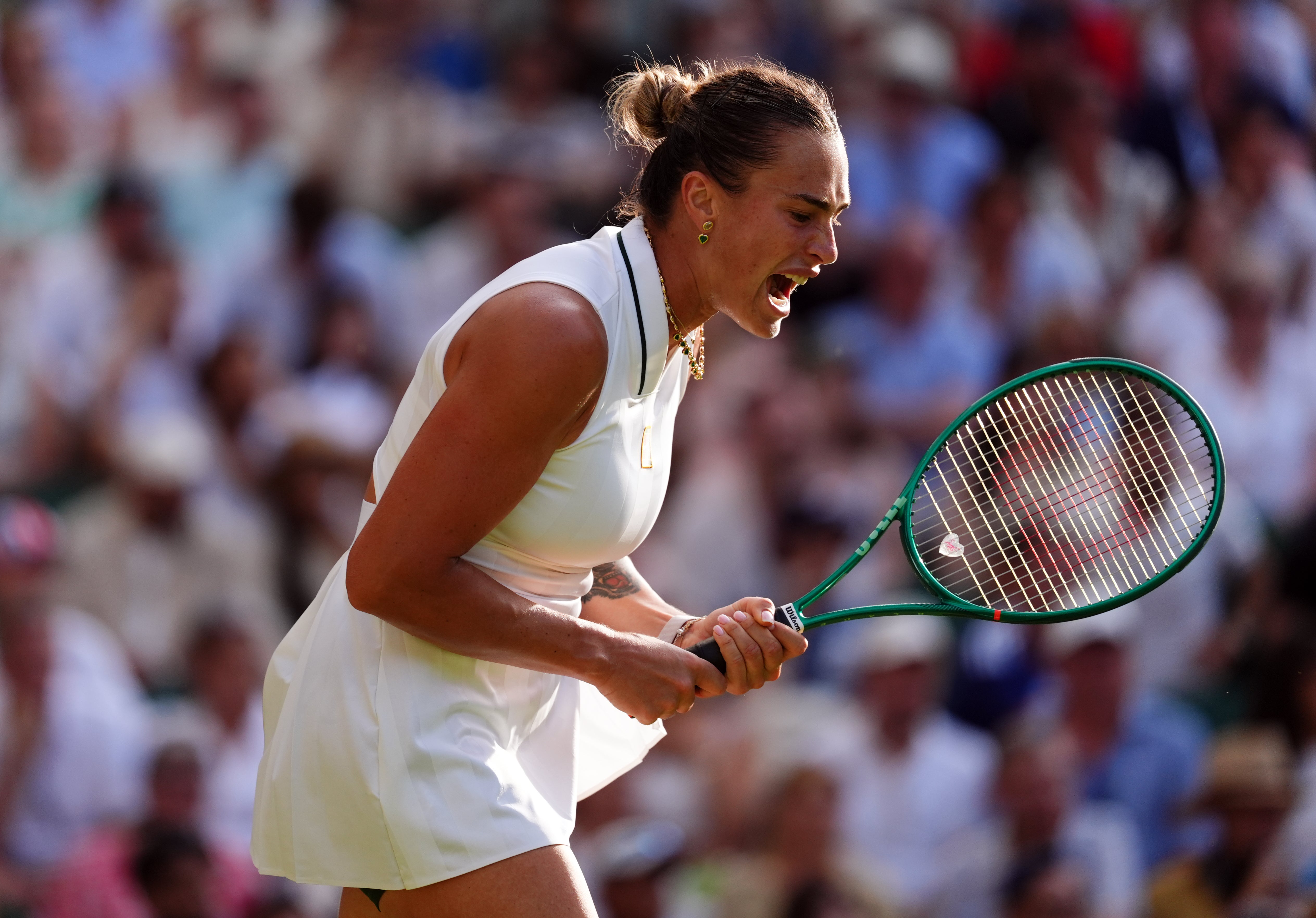 Aryna Sabalenka screams (John Walton/PA) (PA Wire)
