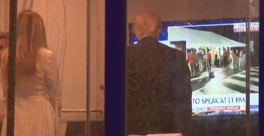 Trump appeared to be watching Fox News (YouTube)