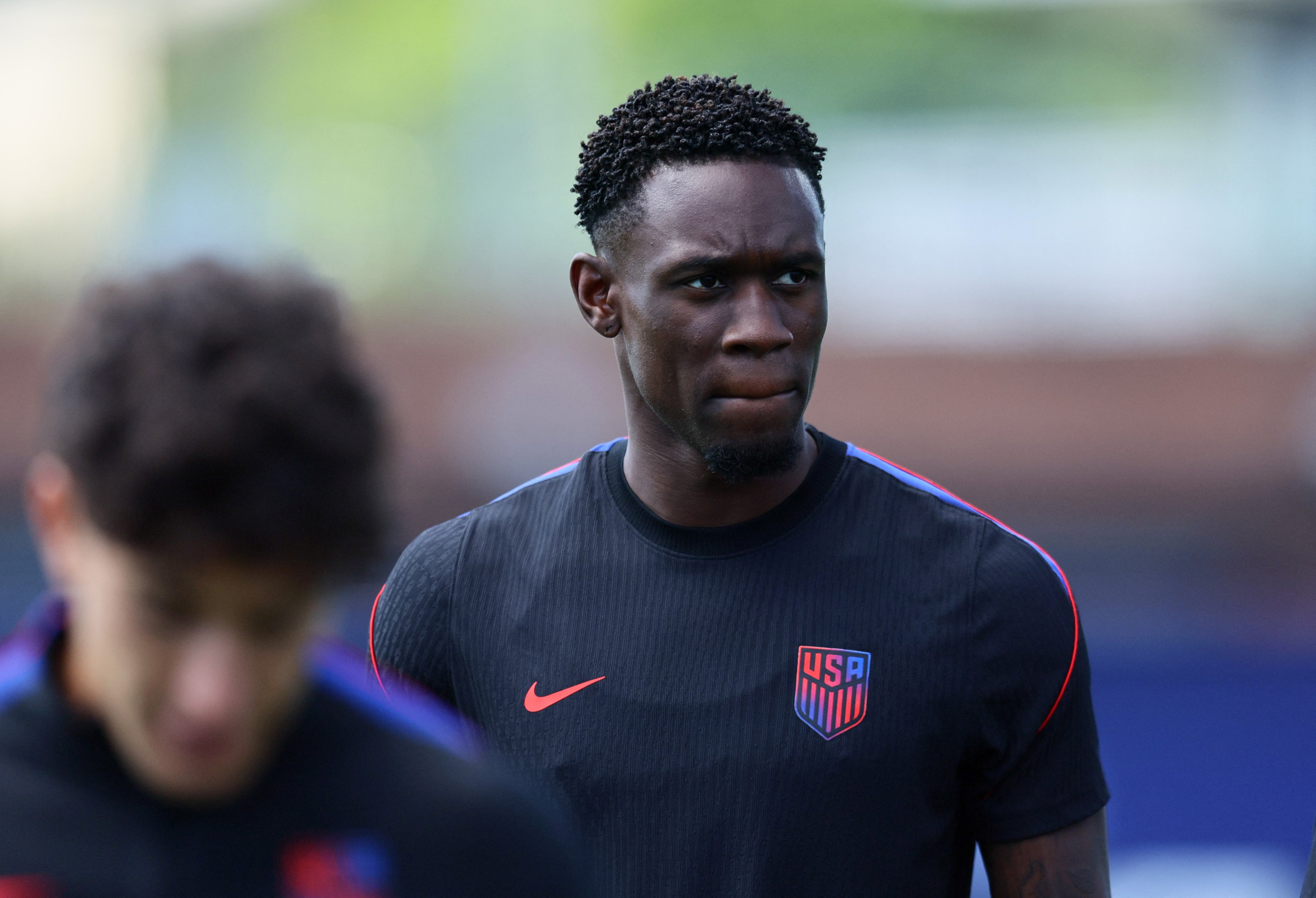 Folarin Balogun of the U.S. during training on Sunday