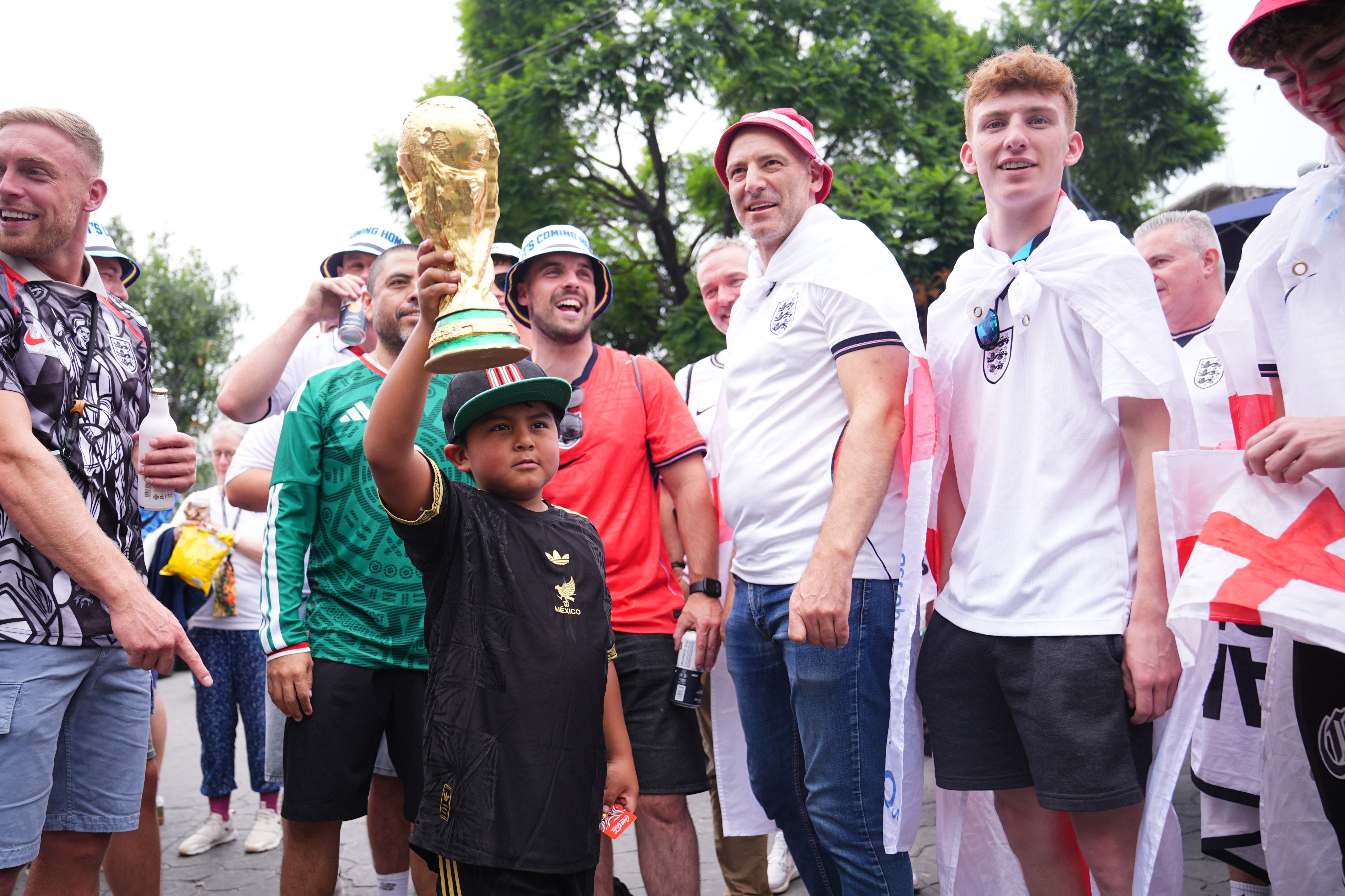 England fans ahead of the match in Mexico City (James Manning/PA) (PA Wire)