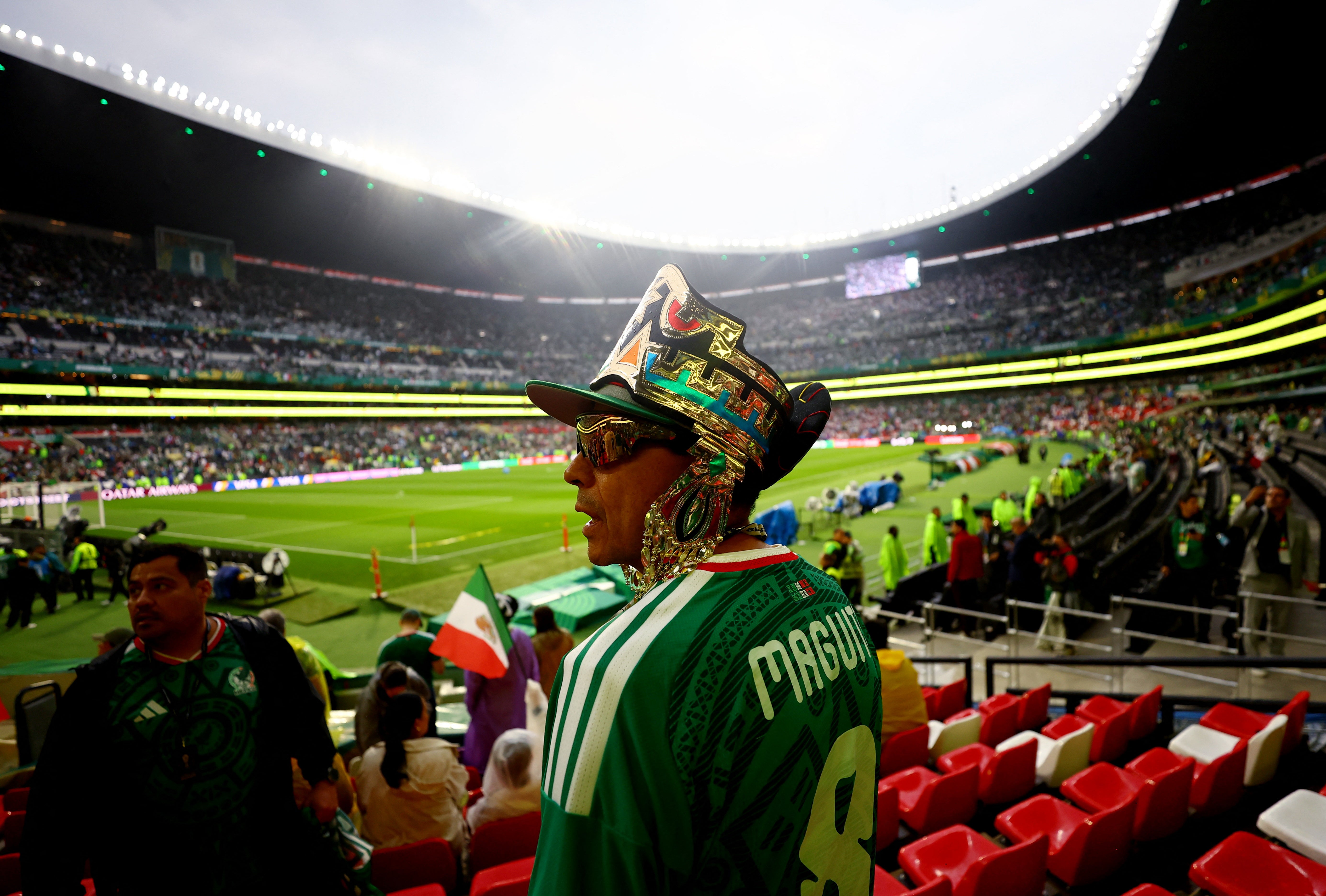 Fans in the Azteca Stadium ahead of Mexico vs England