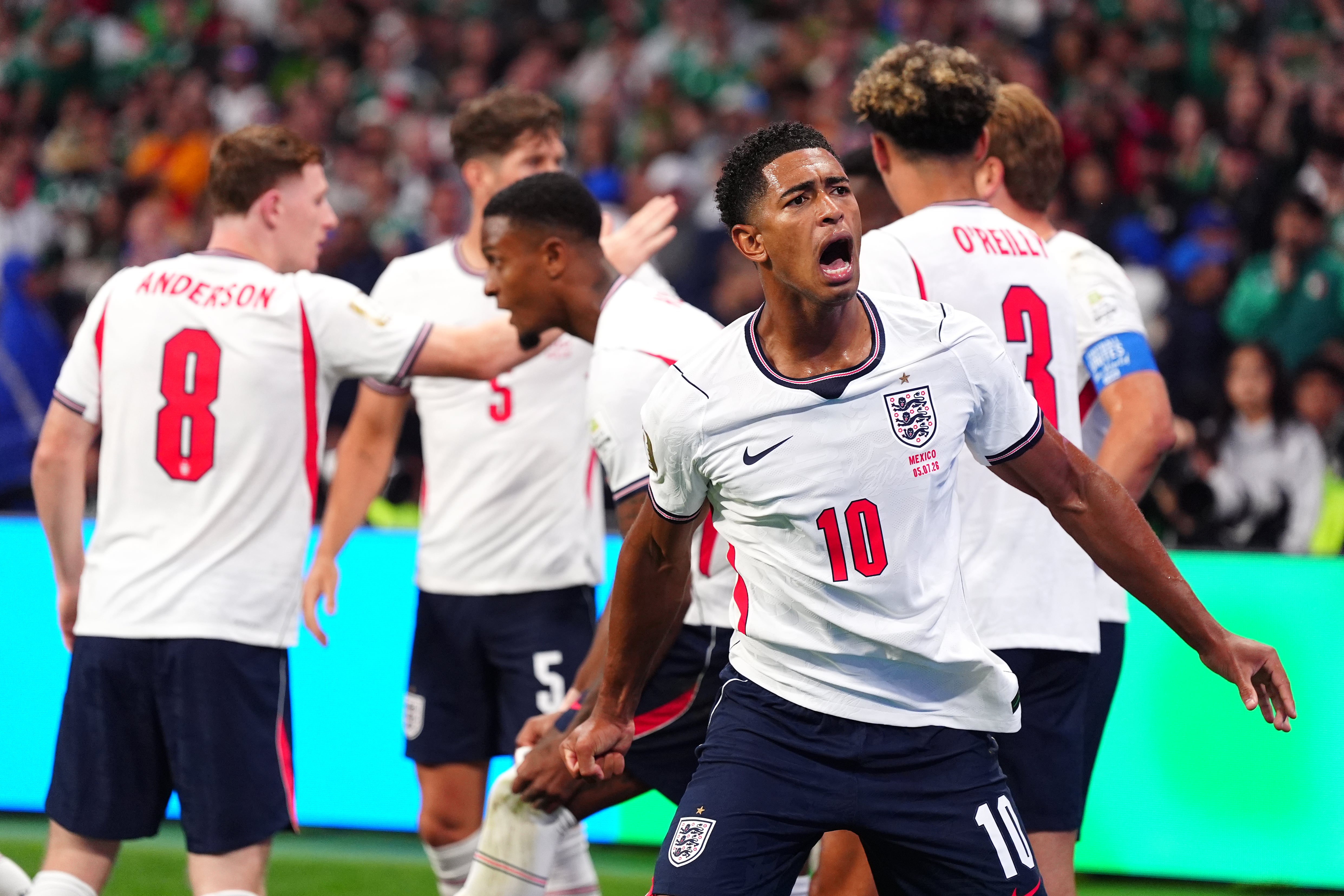 England's Jude Bellingham celebrates their side's third of the game