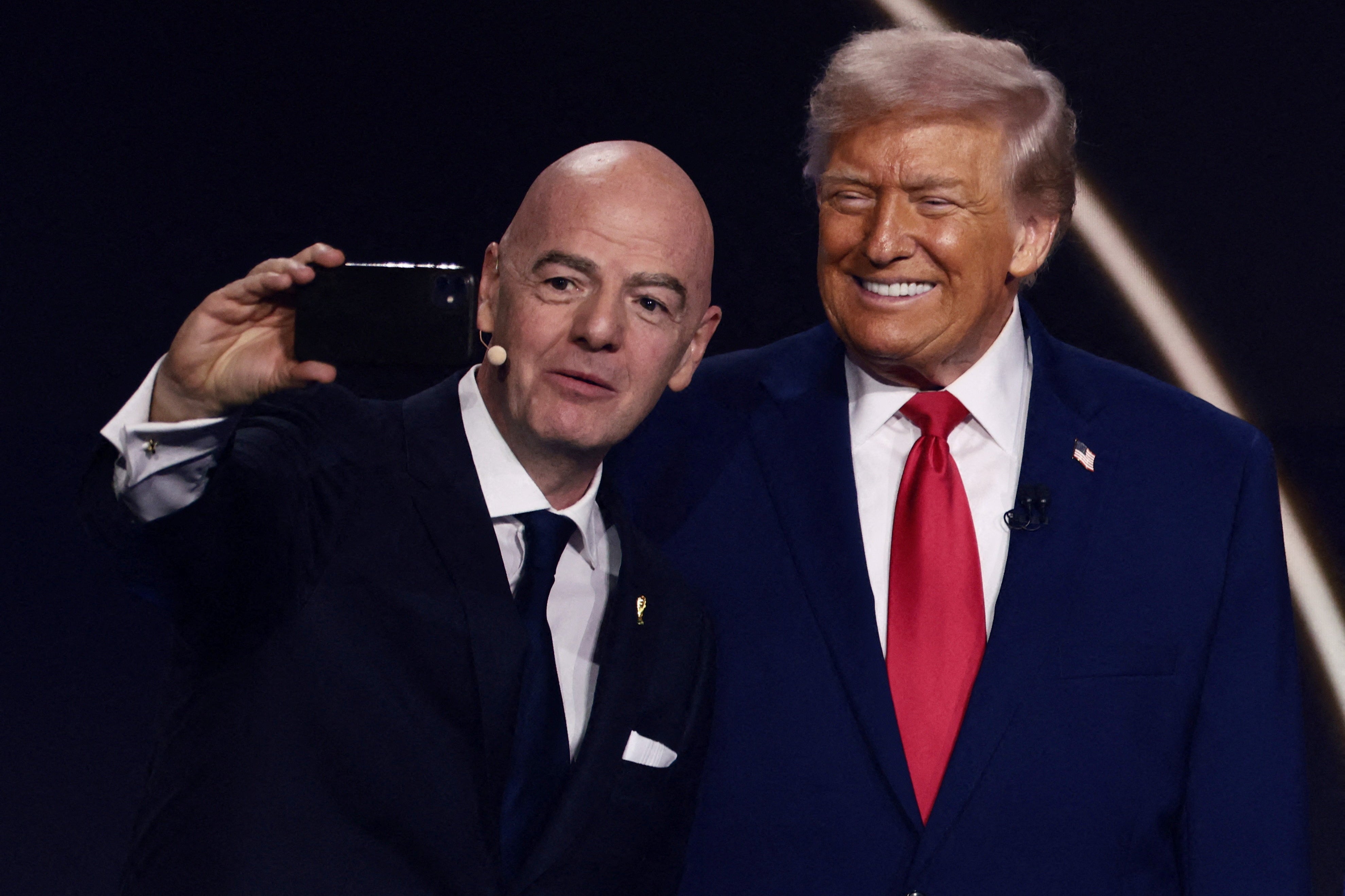 Trump and FIFA President Gianni Infantino, who was heavily criticized last year after presenting the former with the first-ever ‘FIFA Peace Prize’ (Reuters)