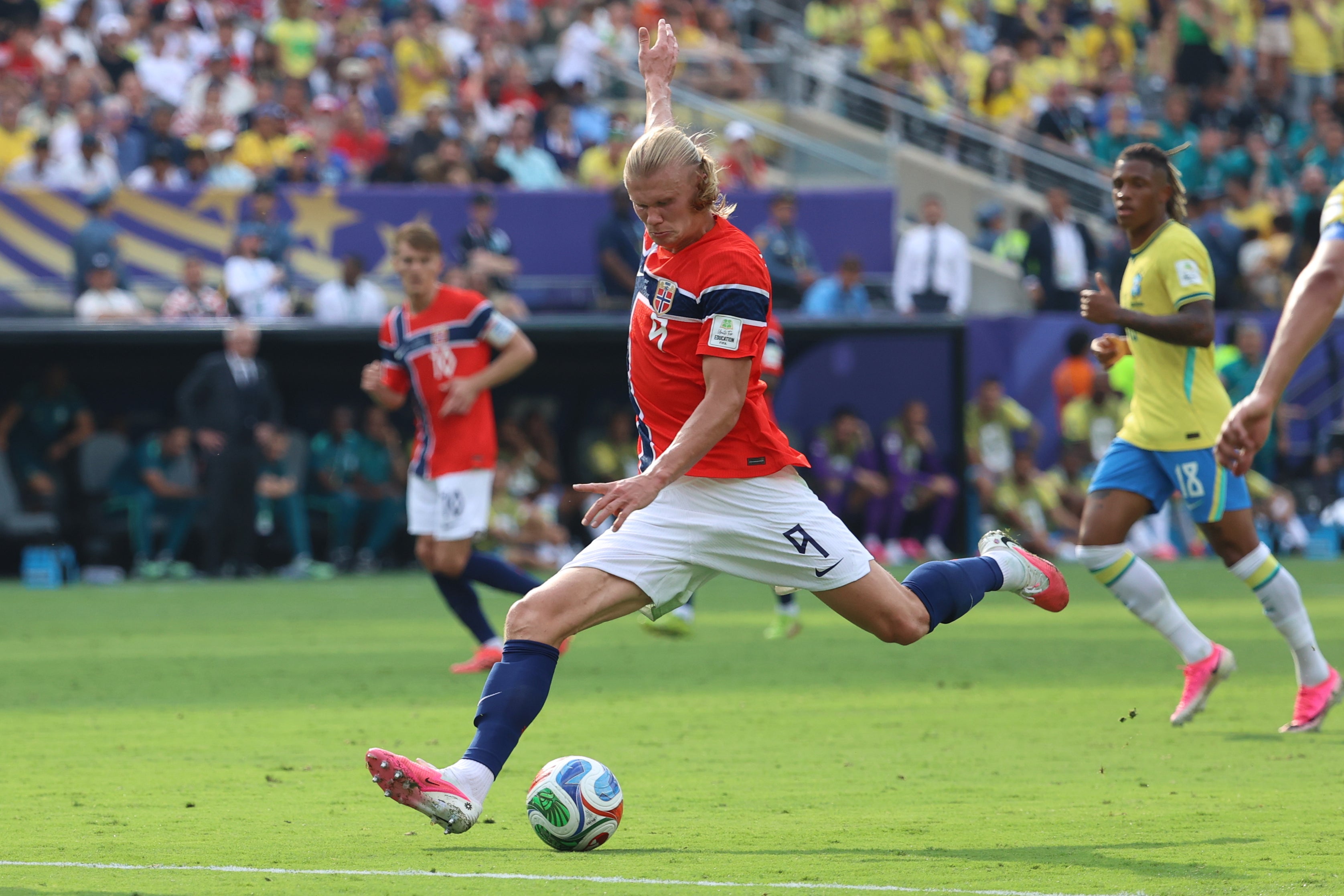 Erling Haaland proved to be Brazil's destroyer as Norway knocked out the five-time World Cup champions (AP)