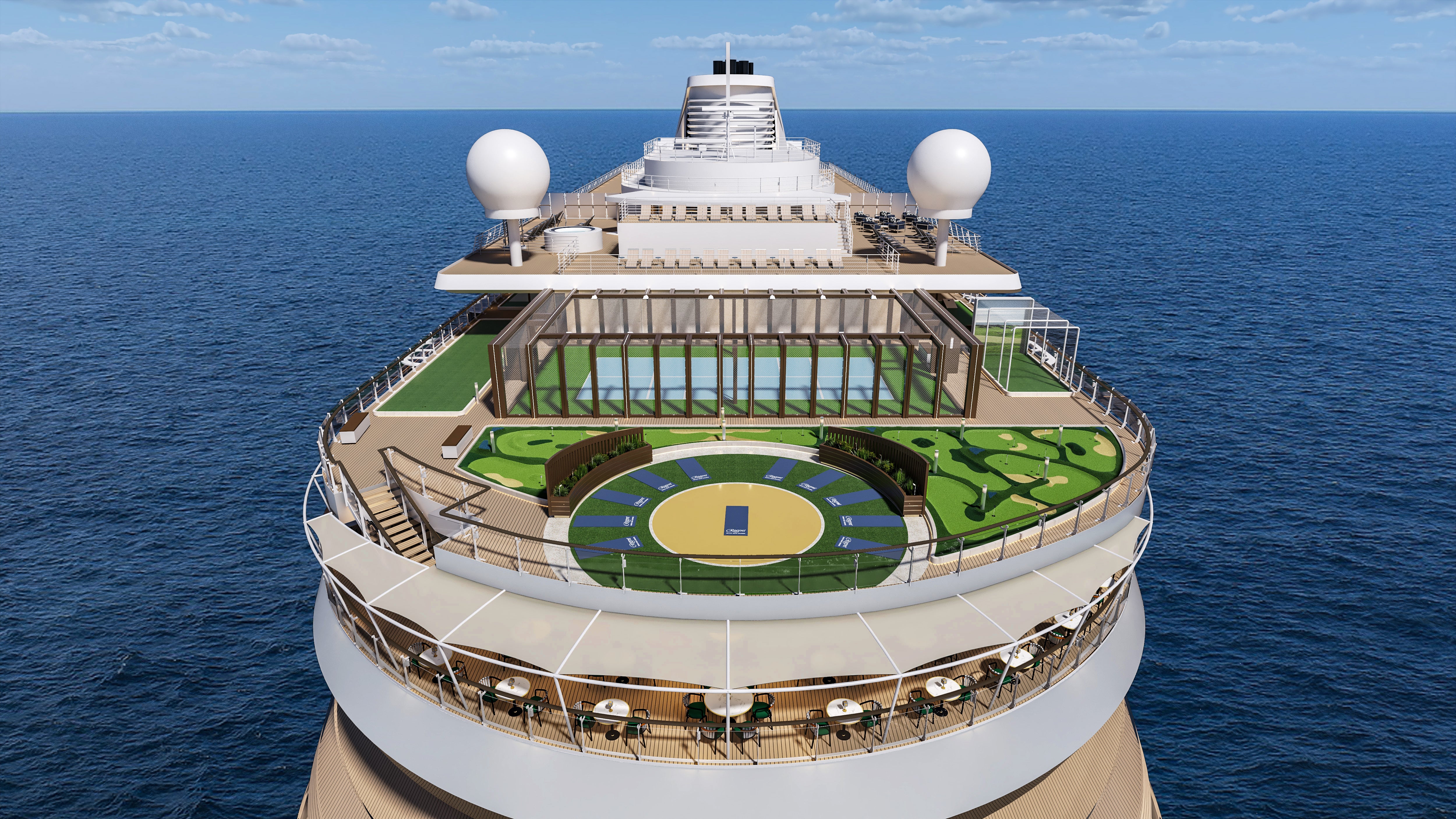 The sports deck will be open all day for guests