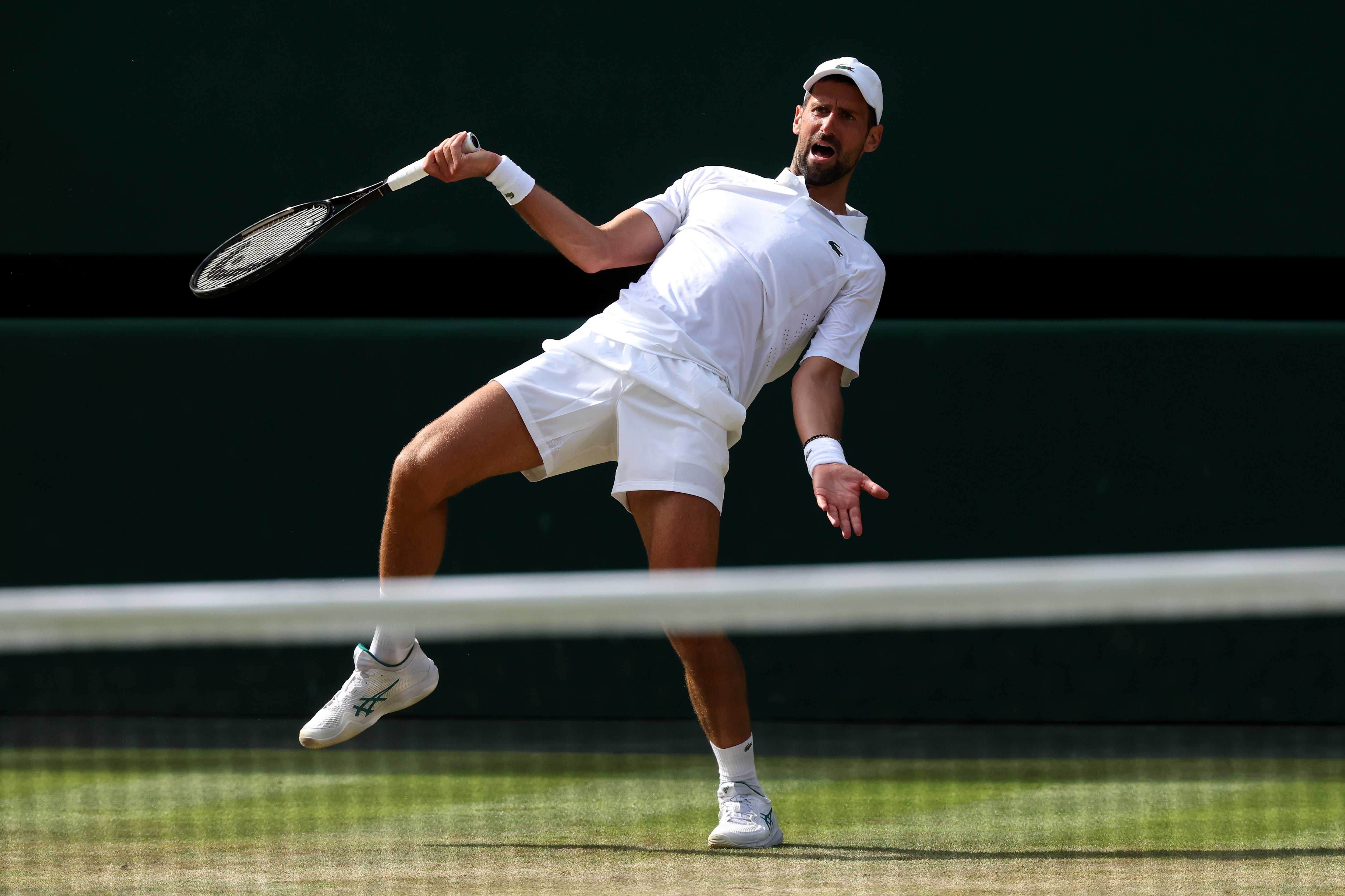 Djokovic was unhappy with hs performance in the fourth round and took no satisfaction from passing Roger Federer’s men’s singles record (Getty Images)