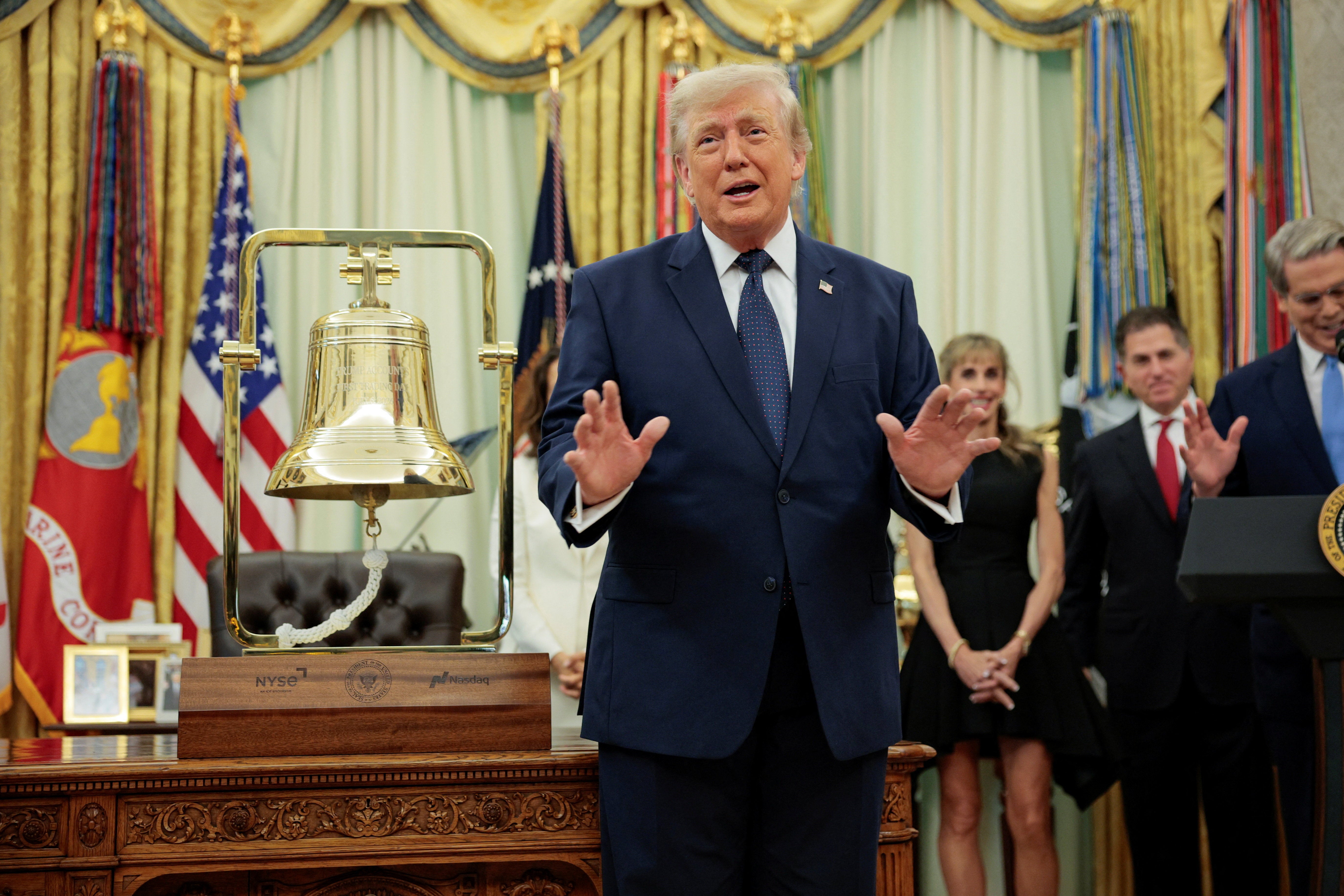 Trump speaking in the Oval Office Monday ahead of the US’s last 16 knock-out match with Belgium