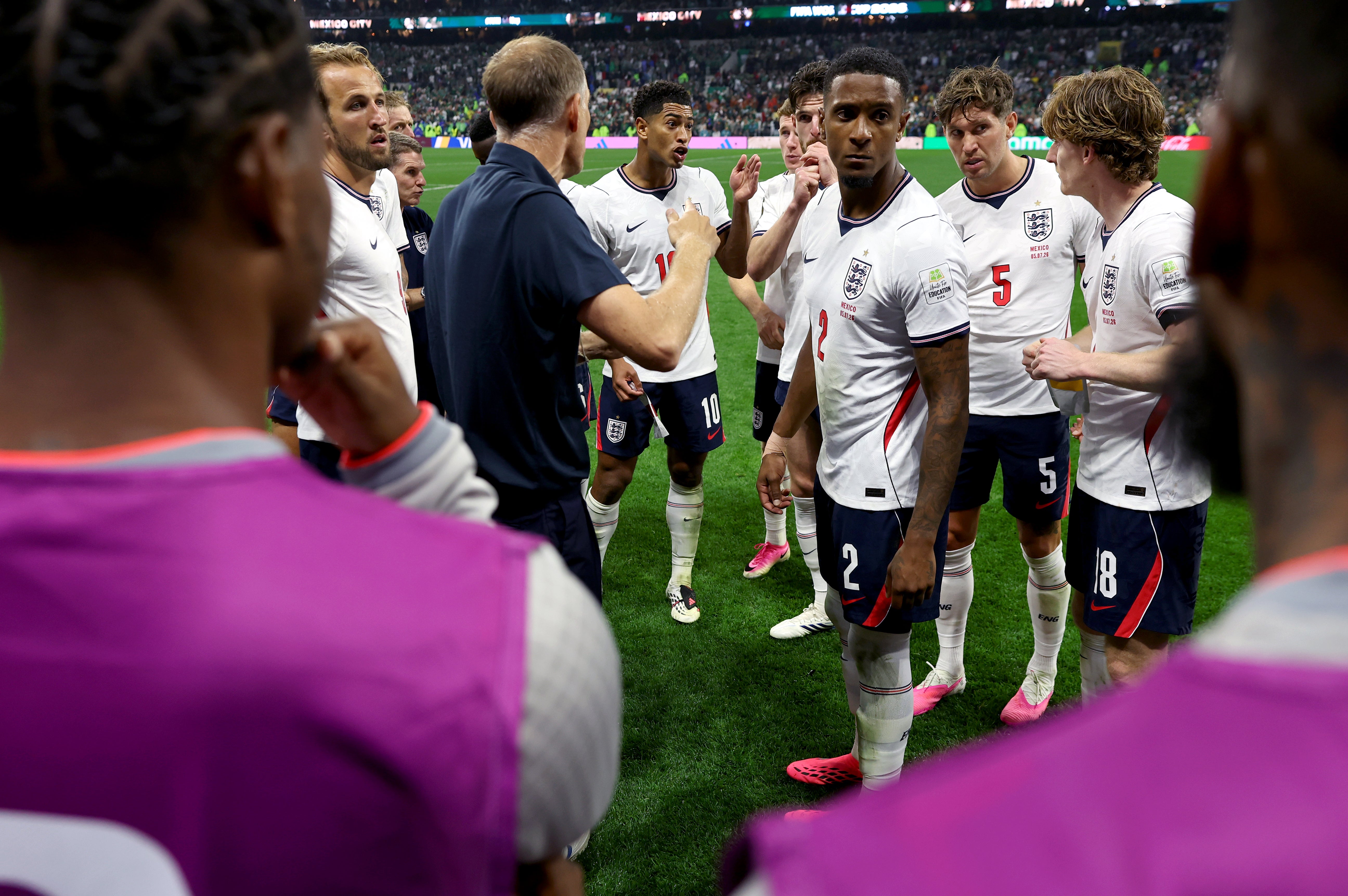 England progressed after a rearguard performance in the second-half in the Azteca