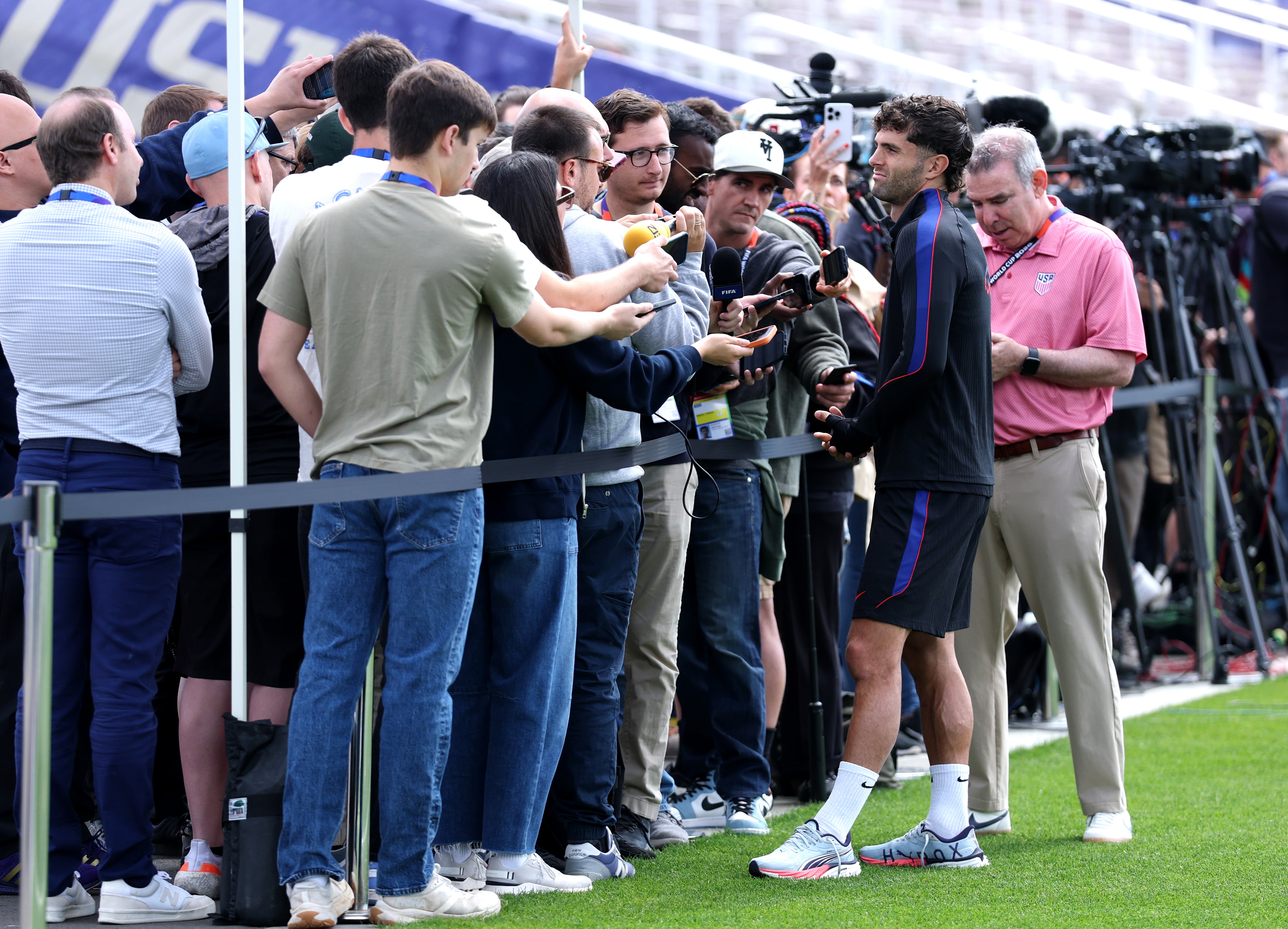 Christian Pulisic of the United States attends a training session