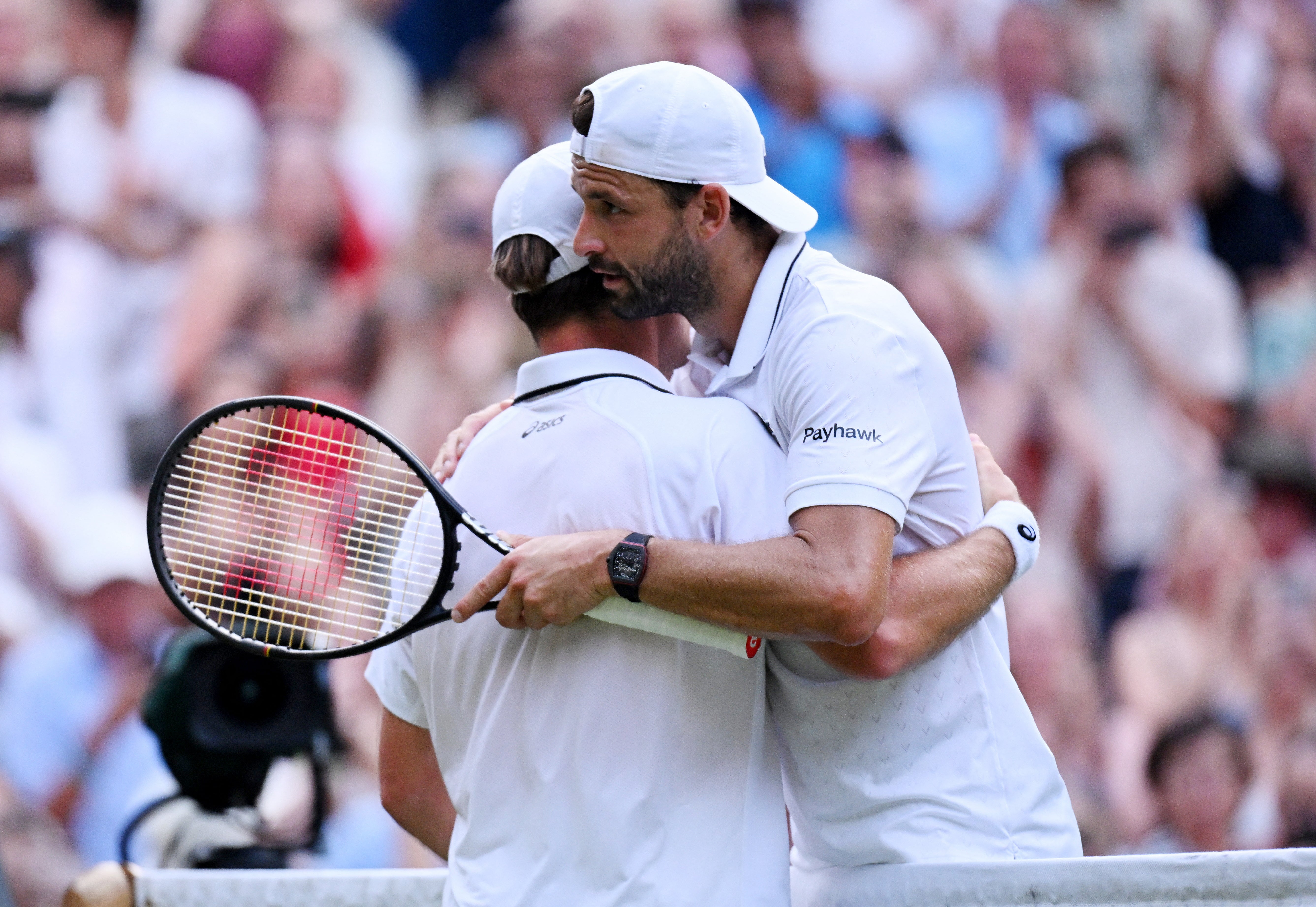 Grigor Dimitrov was denied his own remarkable Wimbledon comeback after returning from injury