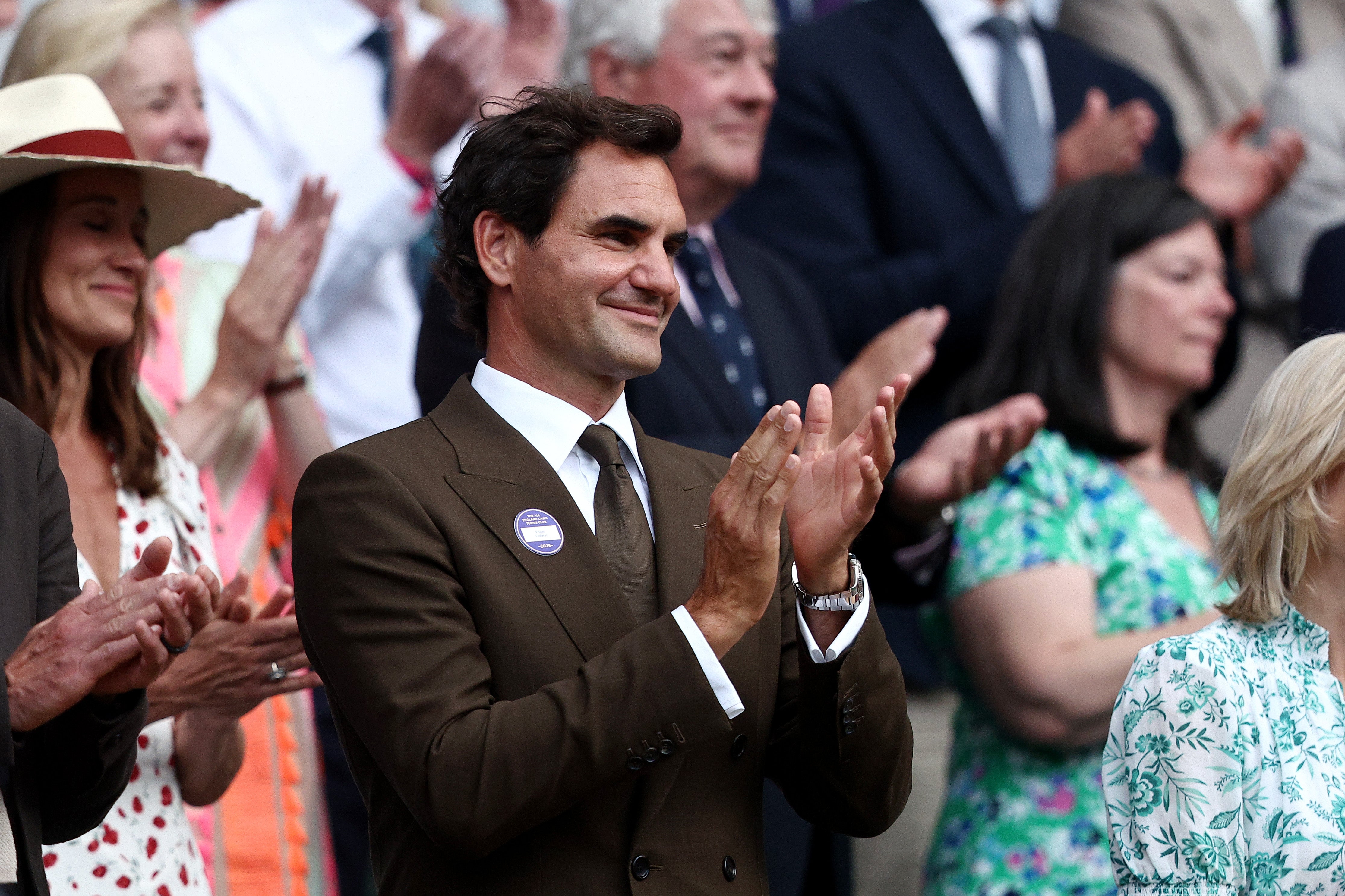 Eight-time Wimbledon champion Roger Federer watched Fery’s stunning victory from the Royal Box