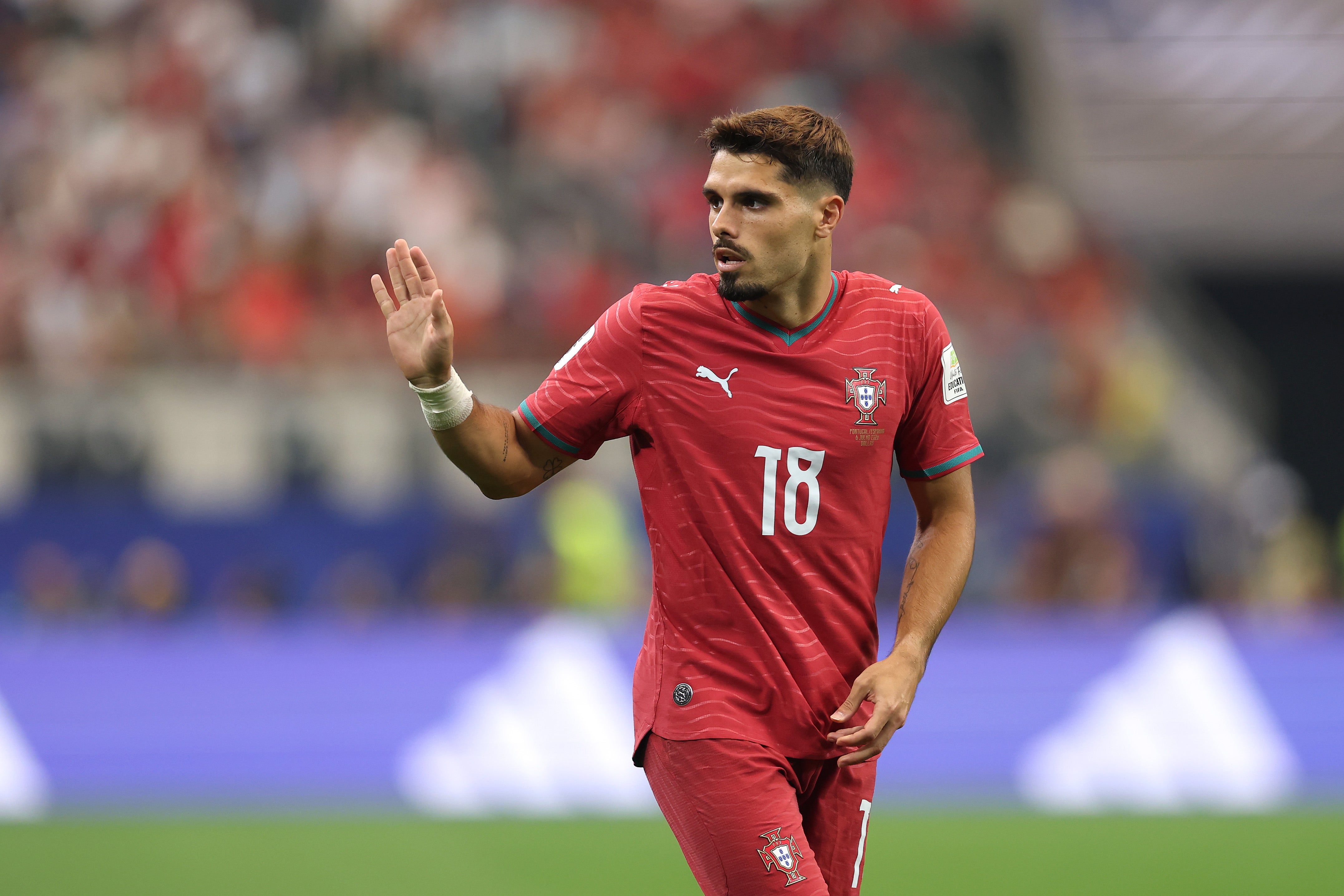 Pedro Neto in action against Spain