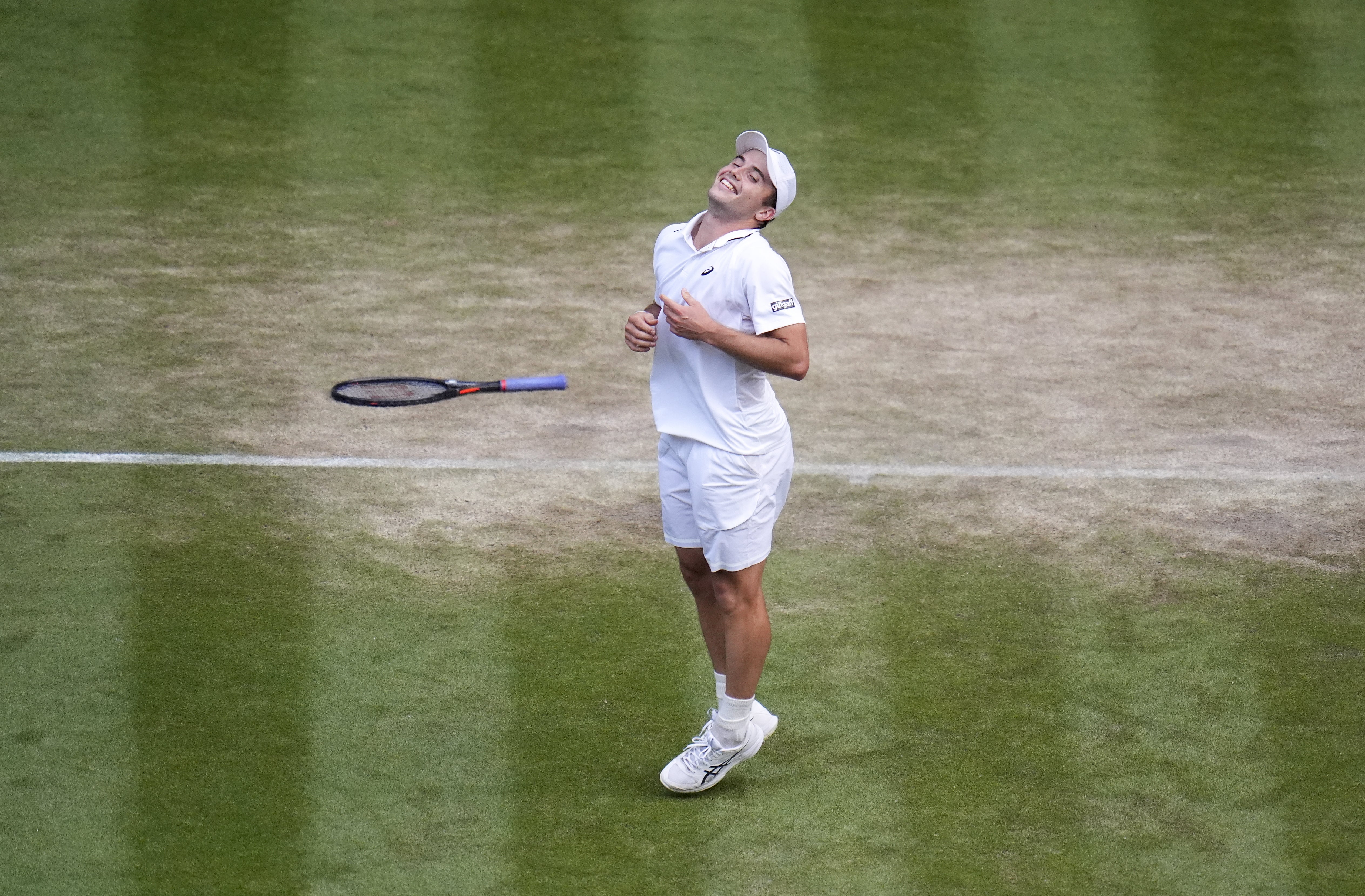 Fery enjoyed his big moment on Centre Court, beating Grigor Dimitrov in front of Roger Federer