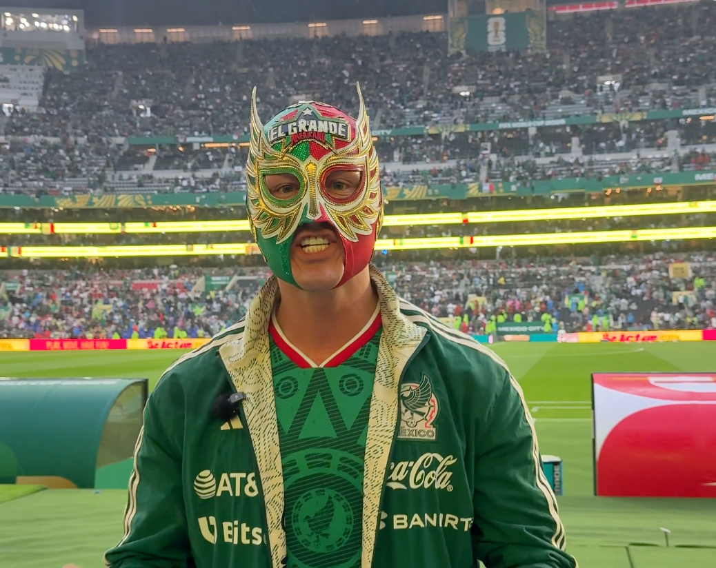 WWE star El Grande Americano attends England World Cup clash in Mexico City