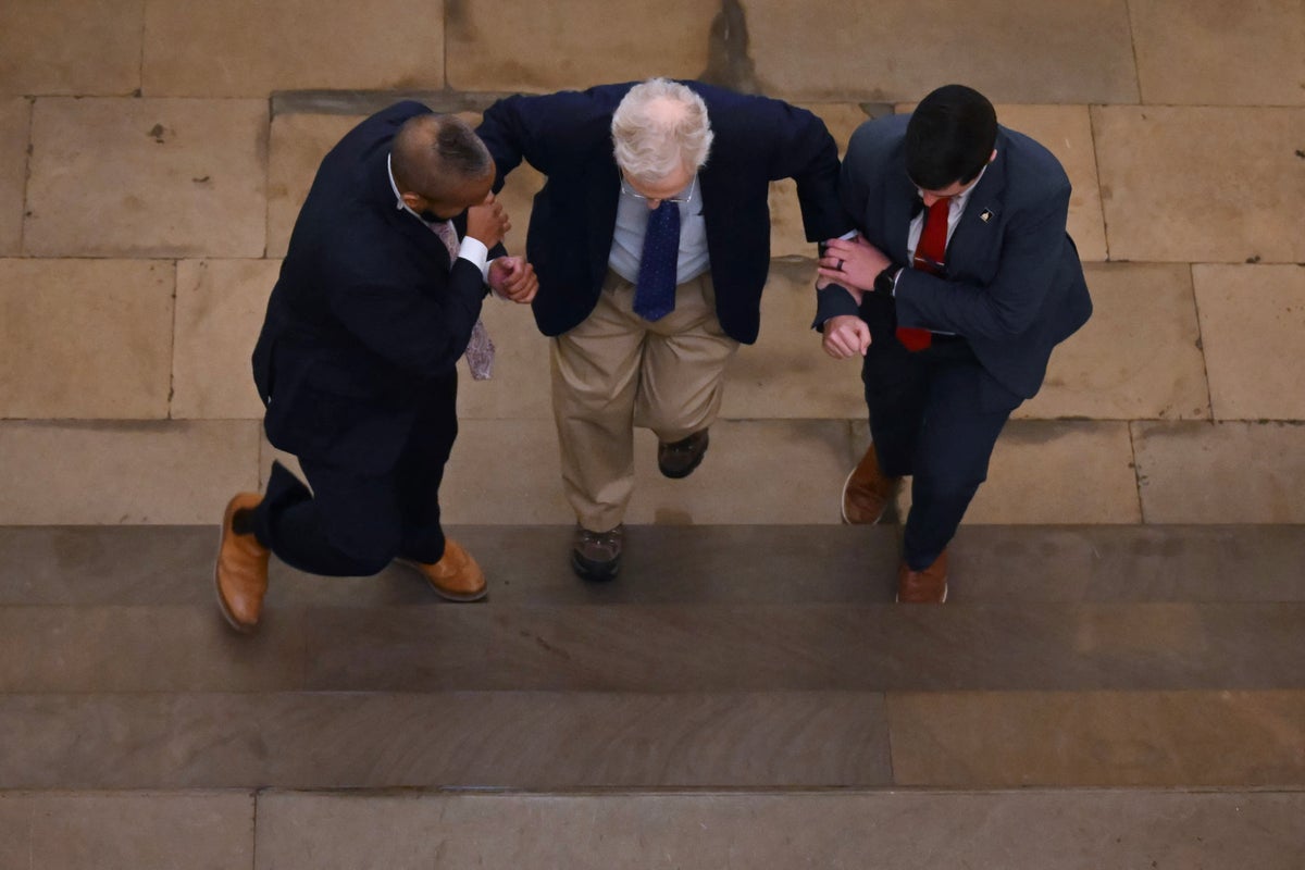 The senator, who suffered from polio in his youth, sometimes requires assistance walking. In recent years he’s faced a series of health setbacks (AFP/Getty)
