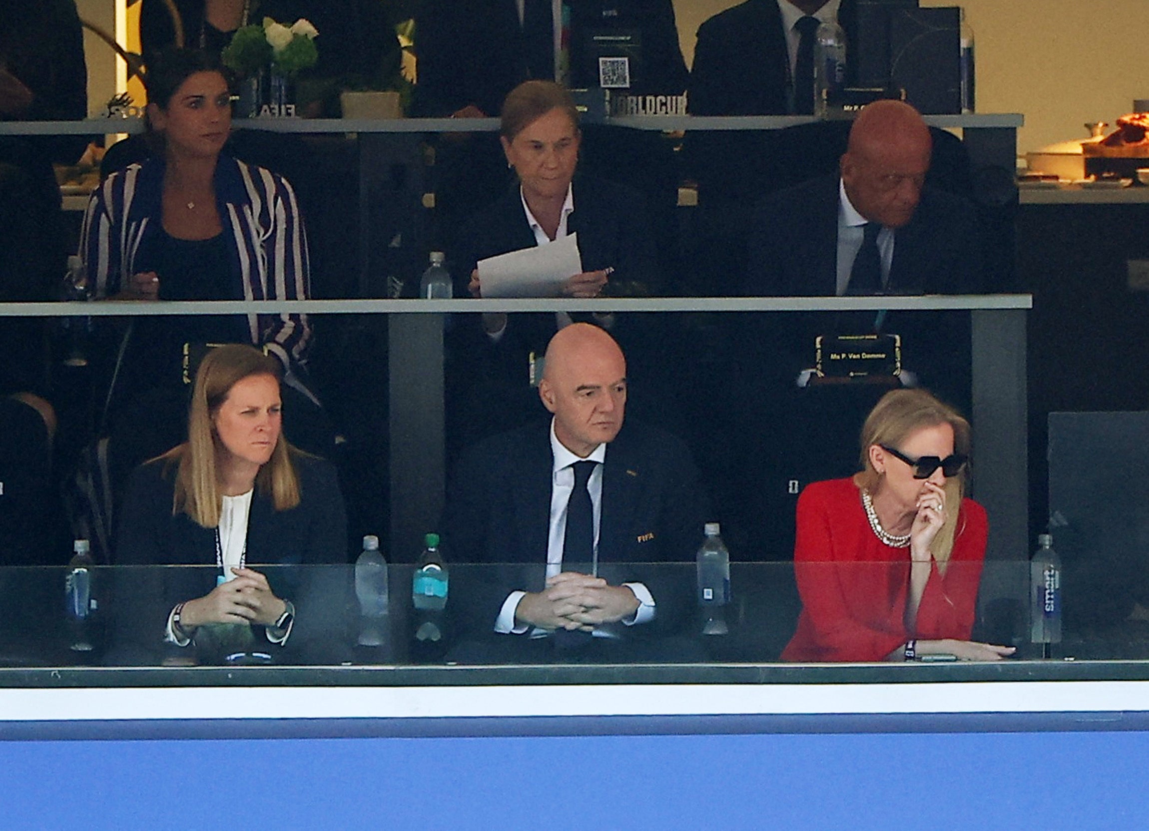 Fifa president Gianni Infantino watches on in Seattle