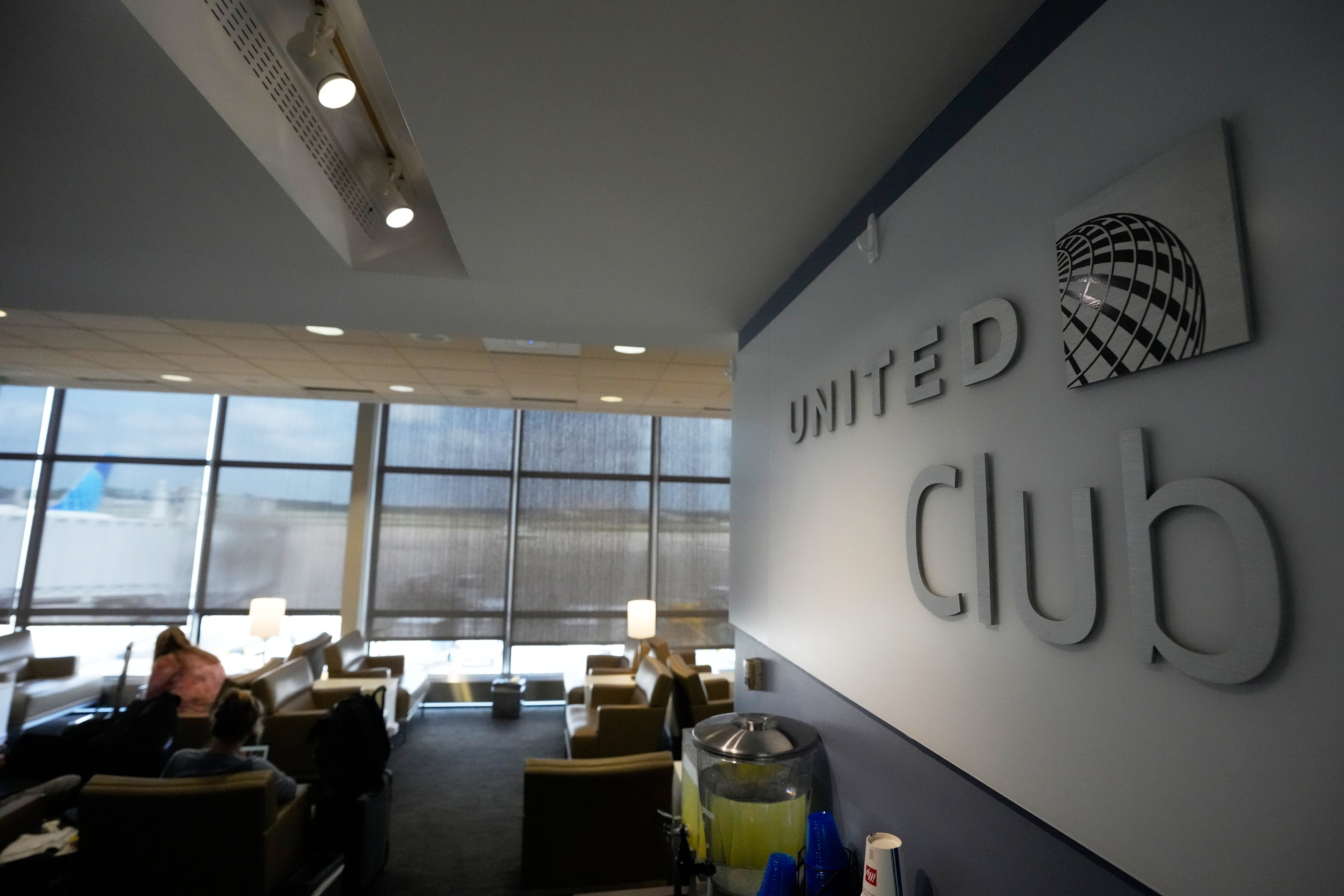 The United Club lounge is seen, Monday, June 29, 2026, in Minneapolis