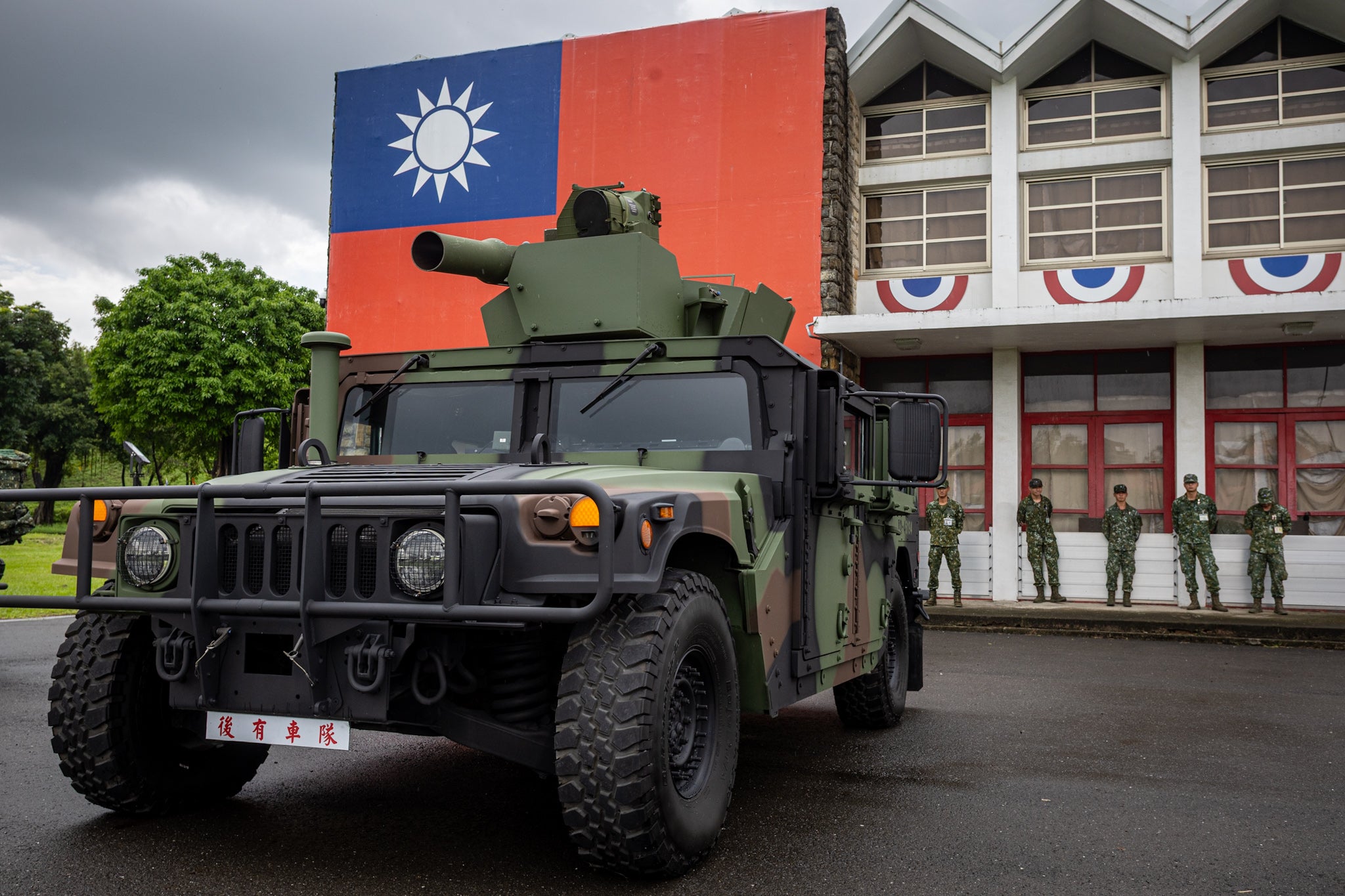 A combat vehicle is seen at Taiwan’s military academy in Kaohsiung on 16 June 2026 (Getty)