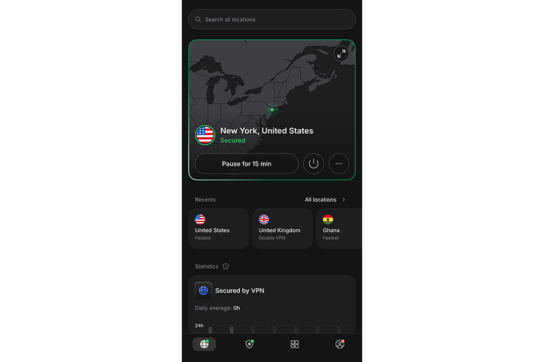 NordVPN now has a very simple dashboard interface (Alex Lee/The Independent)