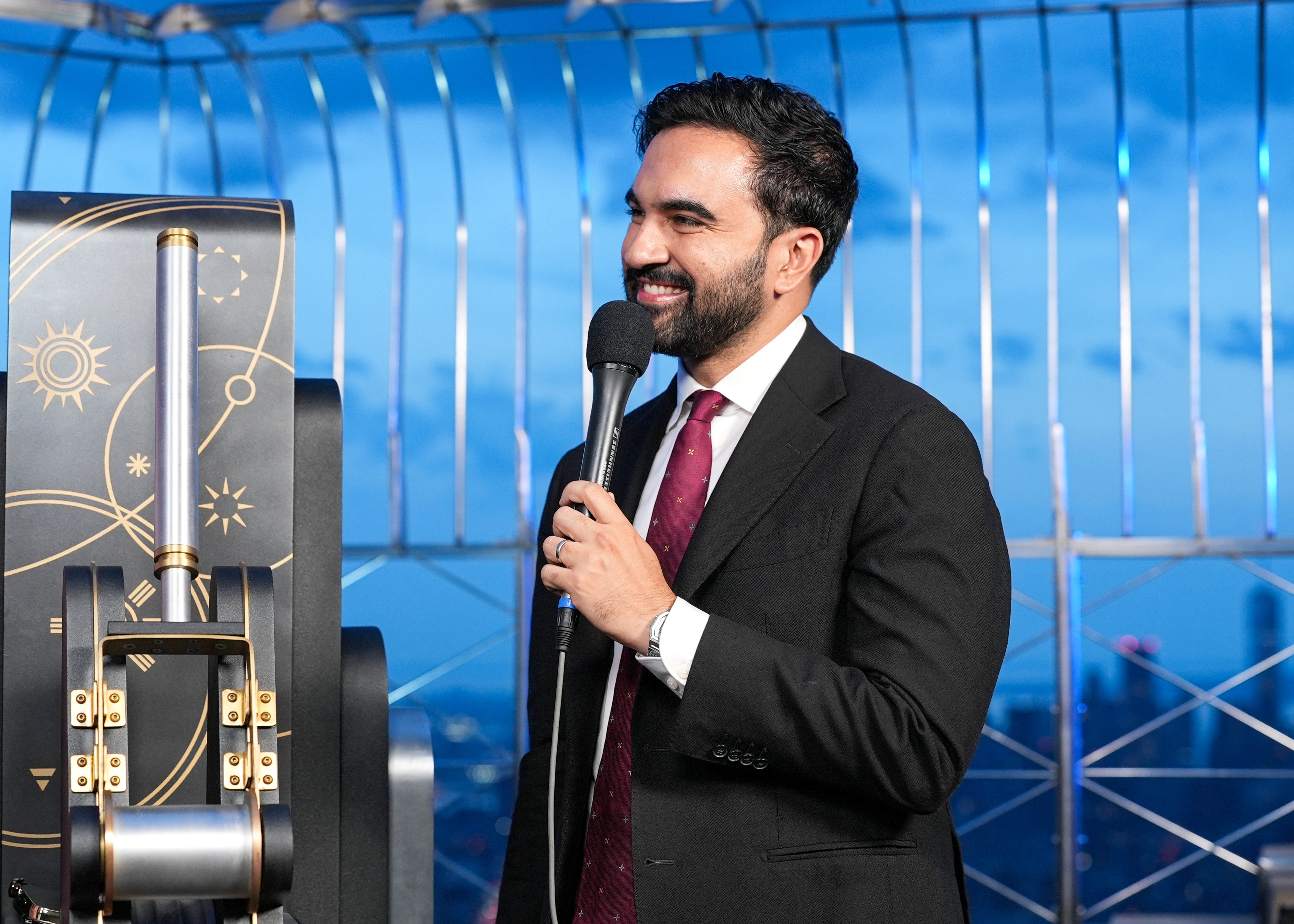 New York City Mayor Zohran Mamdani lights the Empire State Building in celebration of America 250 at The Empire State Building