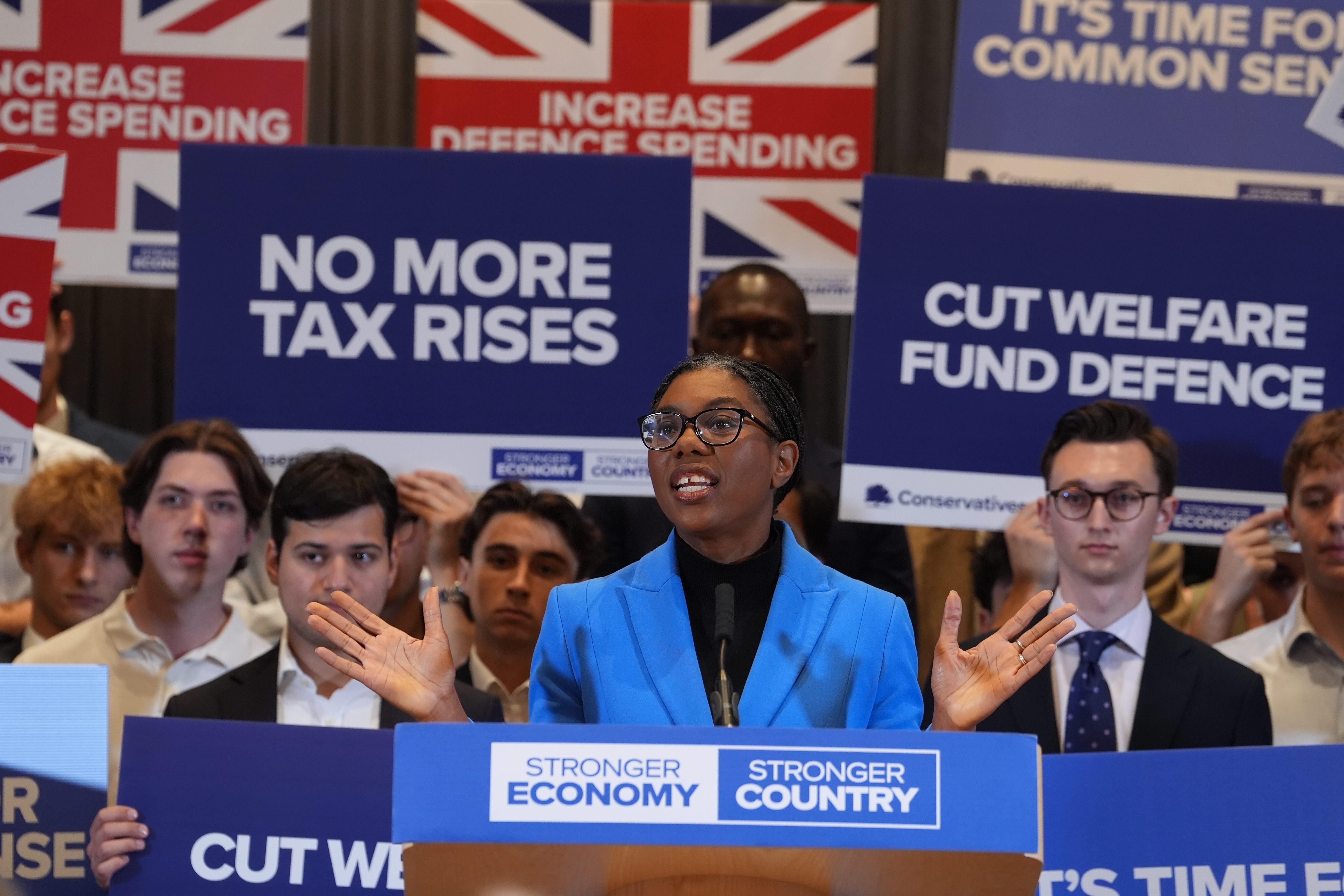 Conservative Party leader Kemi Badenoch accused Mr Farage of having a ‘hissy fit’ (Gareth Fuller/PA)