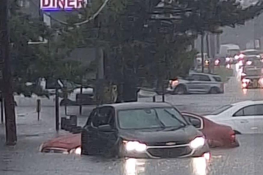 Images shared by the Monmouth County Sheriff's Office showed cars partially submerged in water because of the floods (Monmouth County Sheriff's Office﻿)