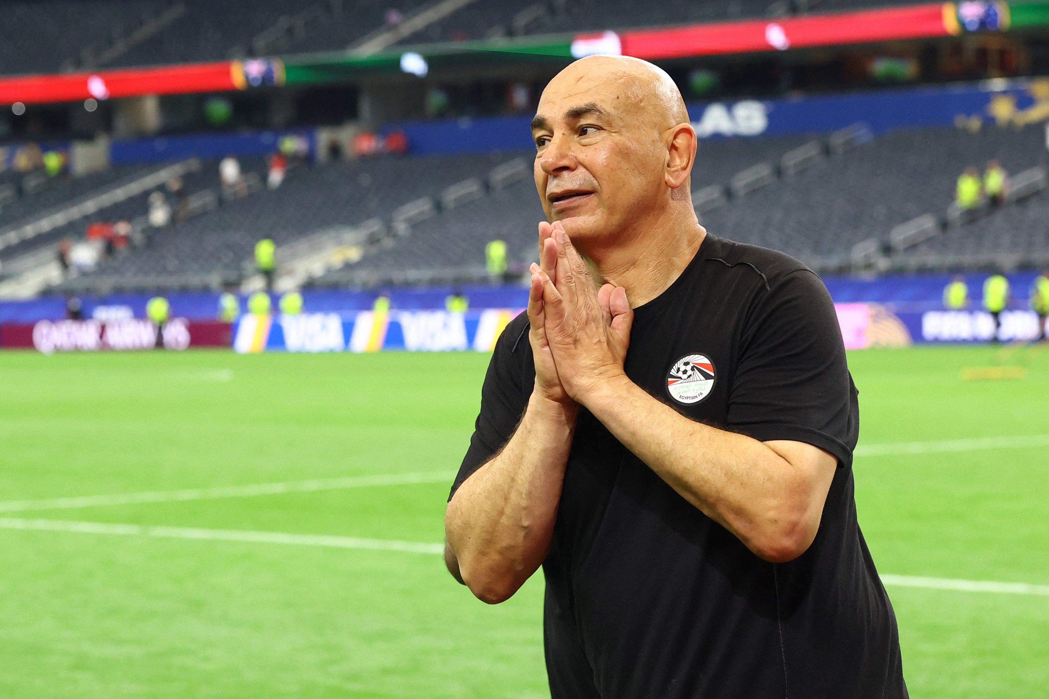 Hossam Hassan leads Egypt in the last 16 today (Reuters)