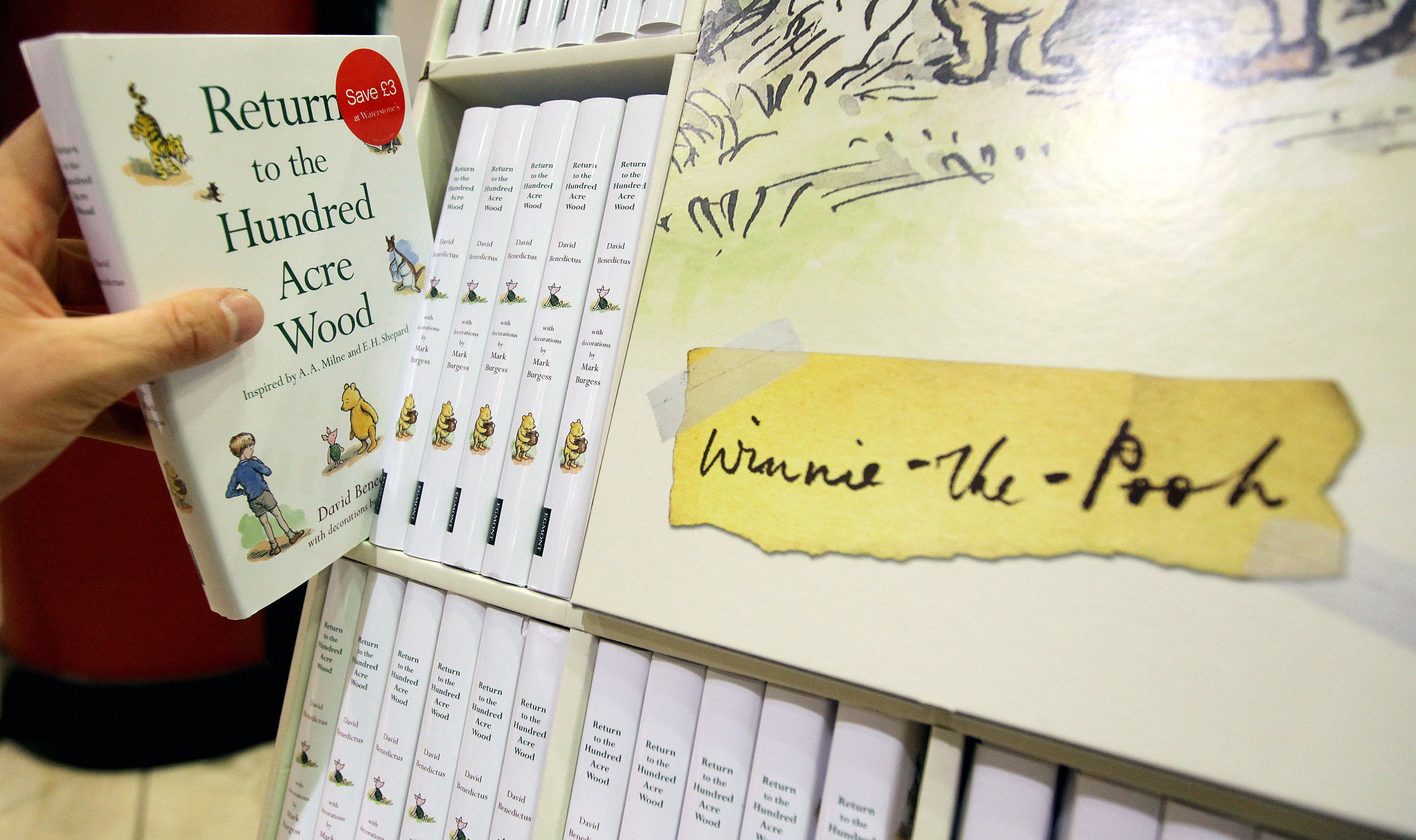 Copies of a new Winnie-the-Pooh book entitled 'Return To The Hundred Acre Wood.’