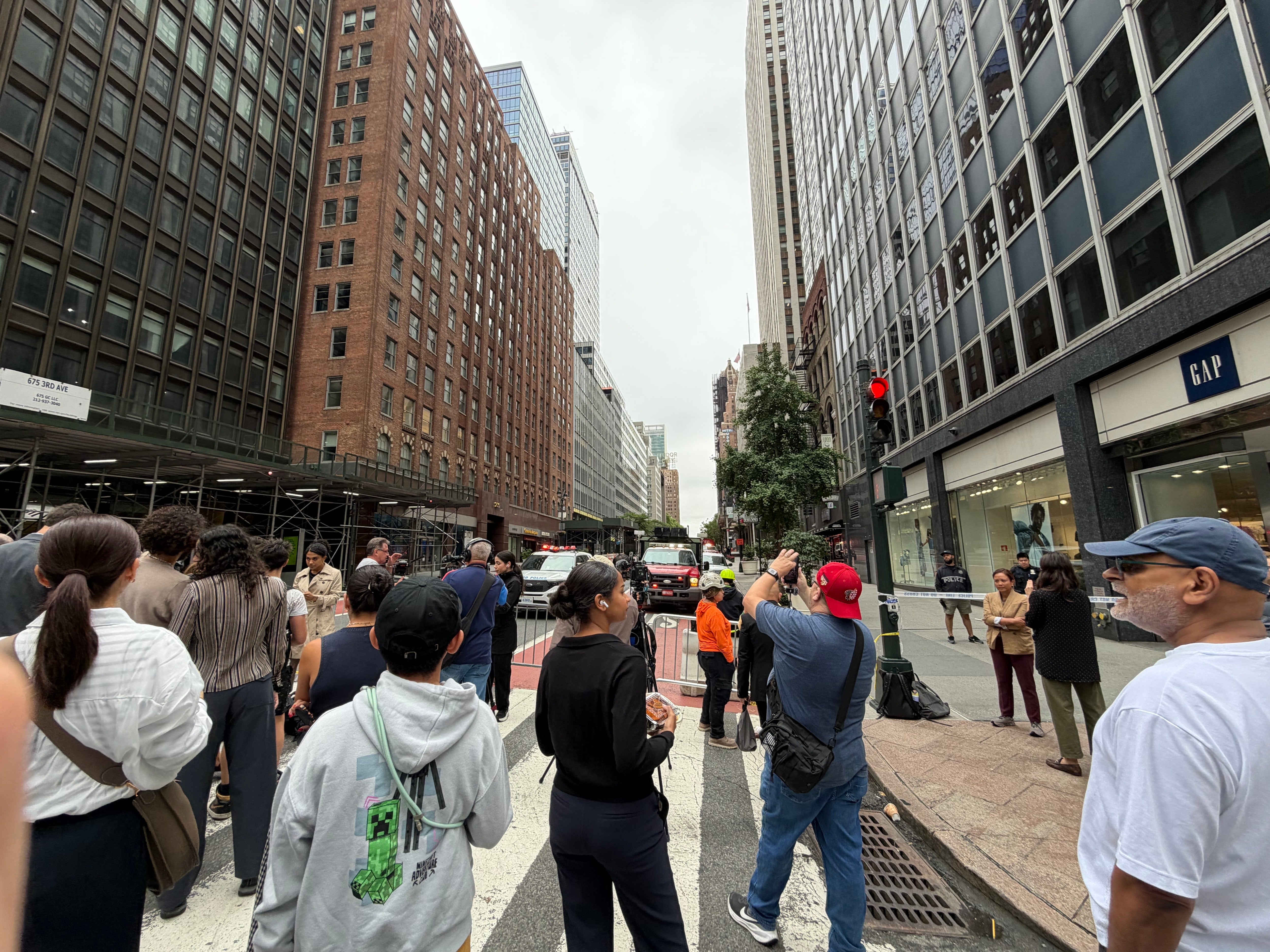 No injuries were reported in the incident, officials said. New York officials have closed down roads around the building as crews rushed to save it