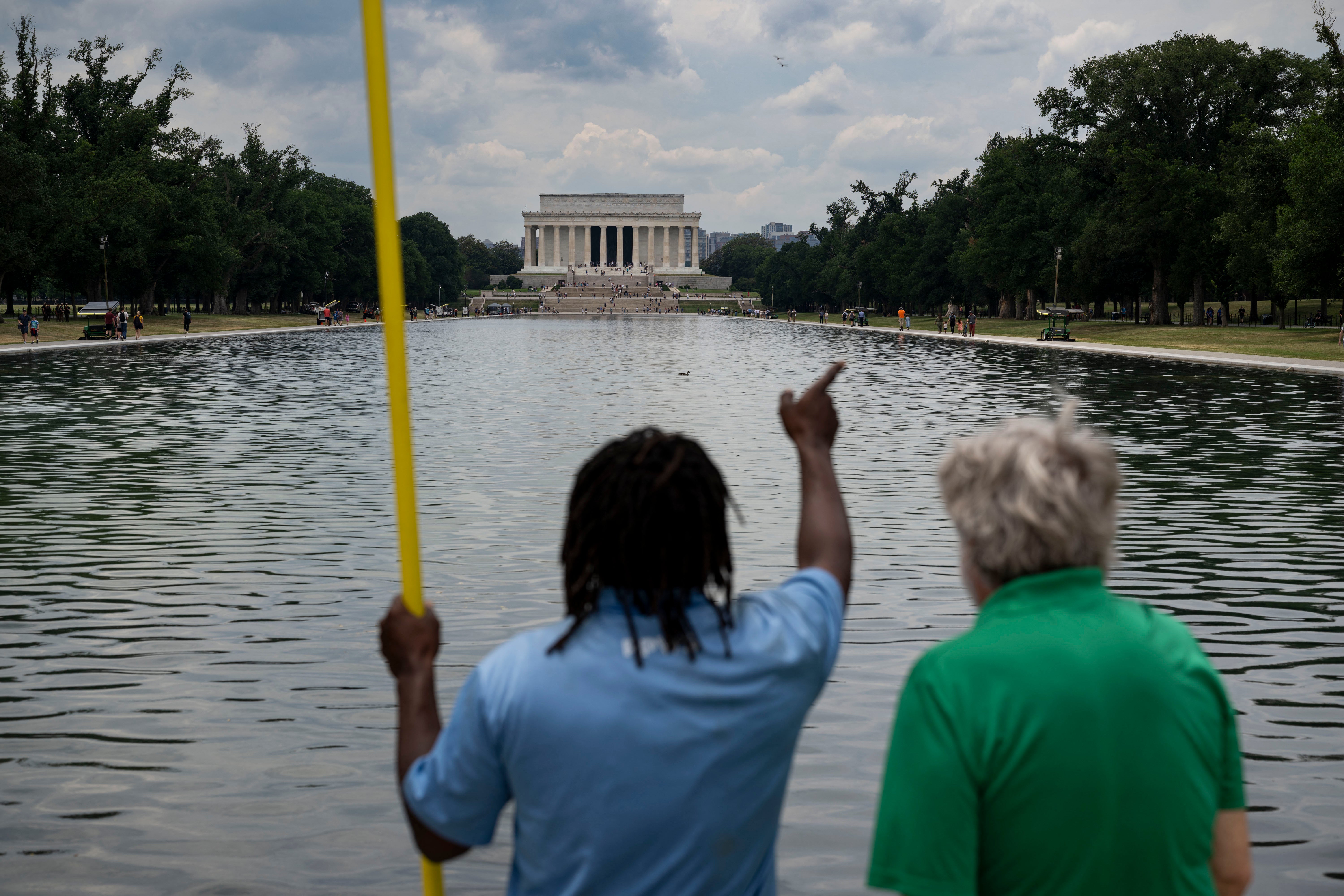 A cool $17 million to turn the whole Lincoln Memorial Reflecting Pool green: Trump brought in contractors to drain the DC icon and repaint it "American flag blue." But soon after completion of the work the coating began to peel off and algae turned the pool's water a mucky green.