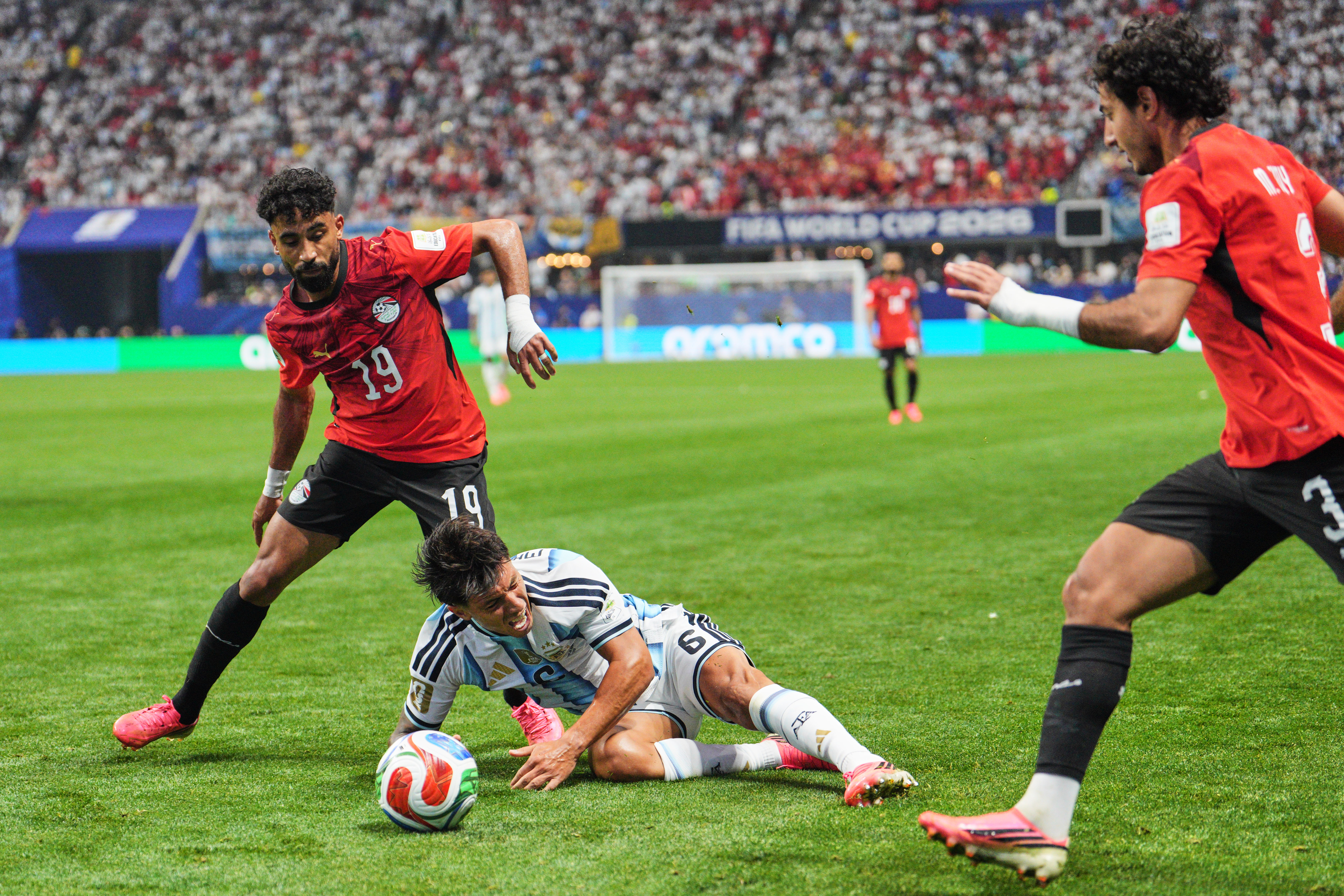 Marwan Attia was deemed to have fouled Lisandro Martinez