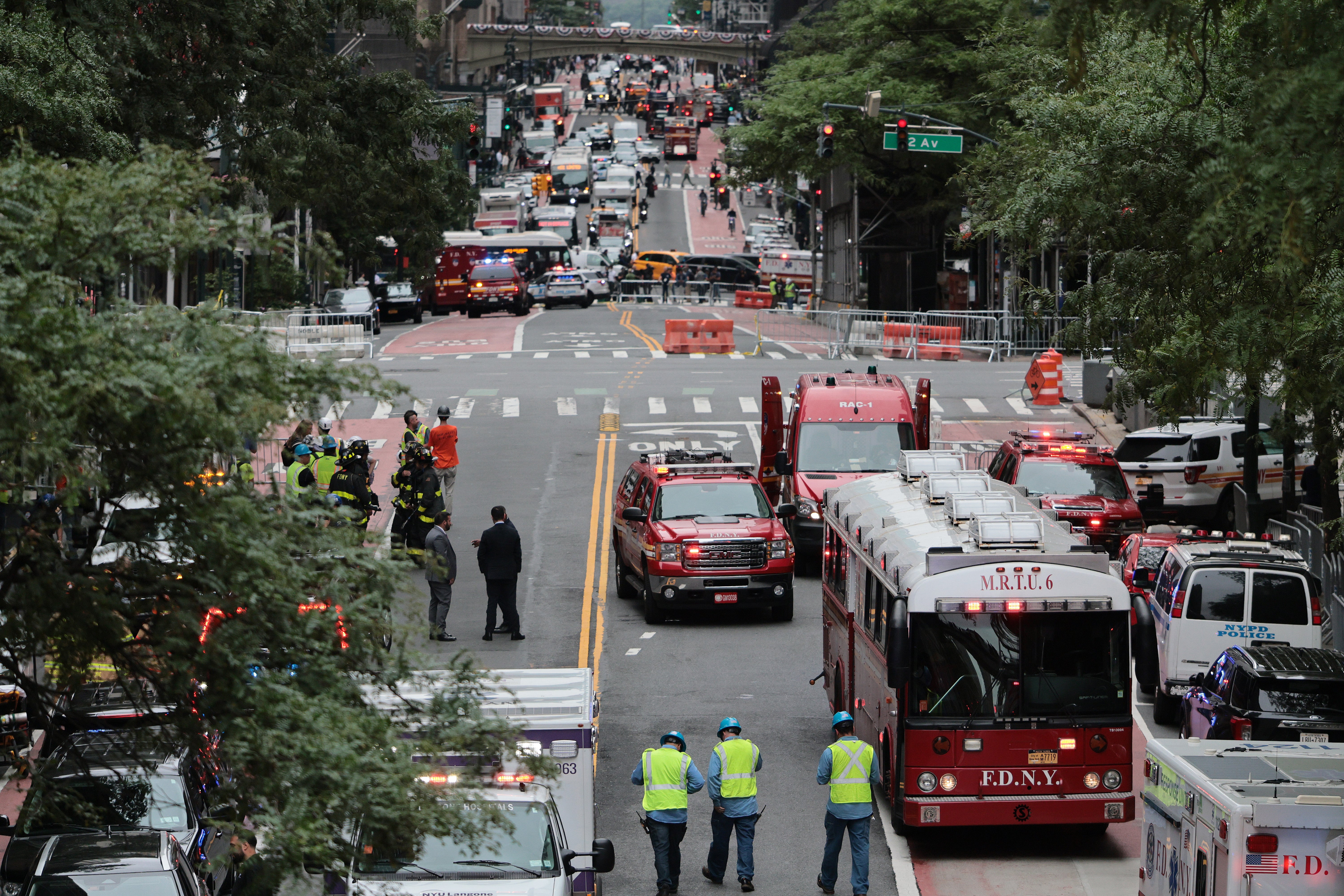 Traffic is being rerouted around the area. In total, five buildings in the vicinity remain partially or fully vacated